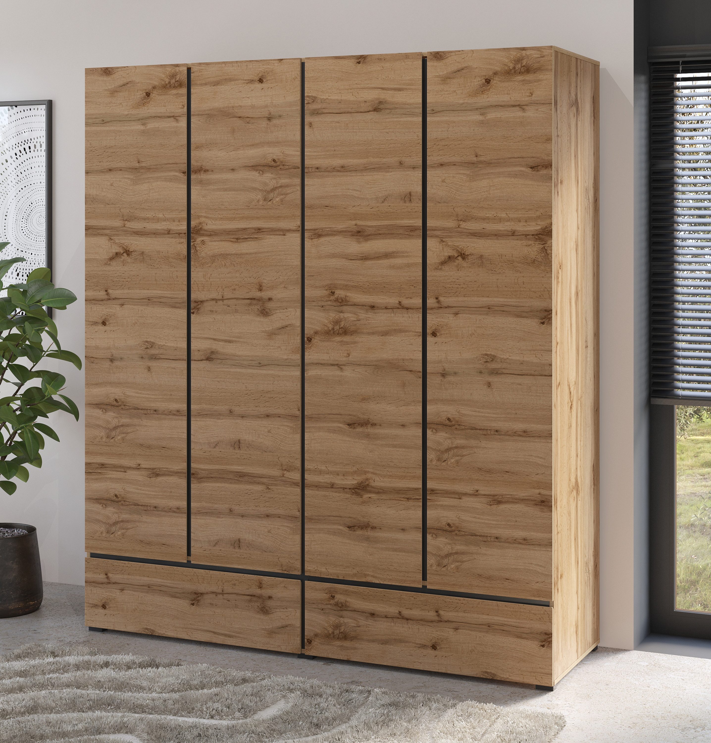 INOSIGN Draaideurkast Cross, moderner griffloser Kleiderschrank