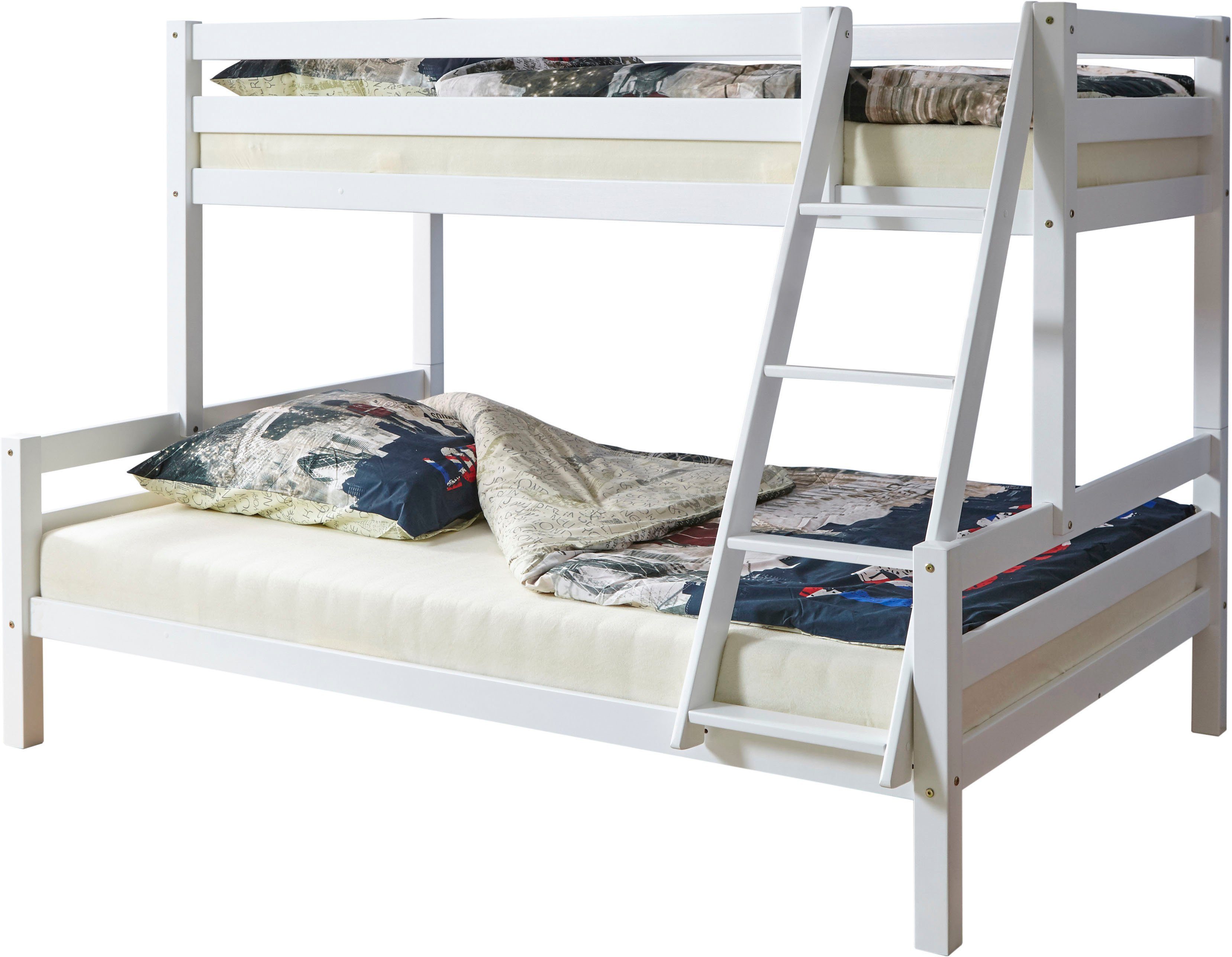Ticaa Stapelbed Maxim met rolbodem, beuken stapelbedden wit