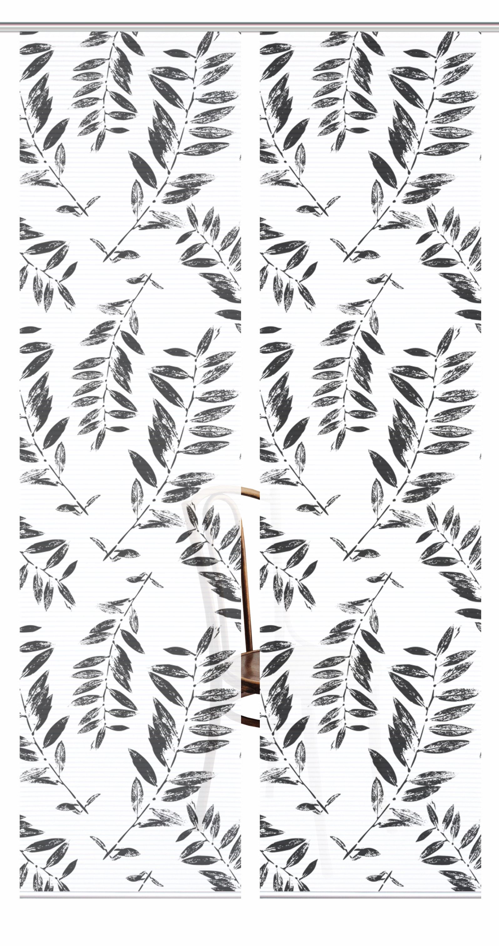 HOME in green Paneelgordijn GREN SET DIGITALE PRINT, BAMBOELOOK GERECYCLED (2 stuks)