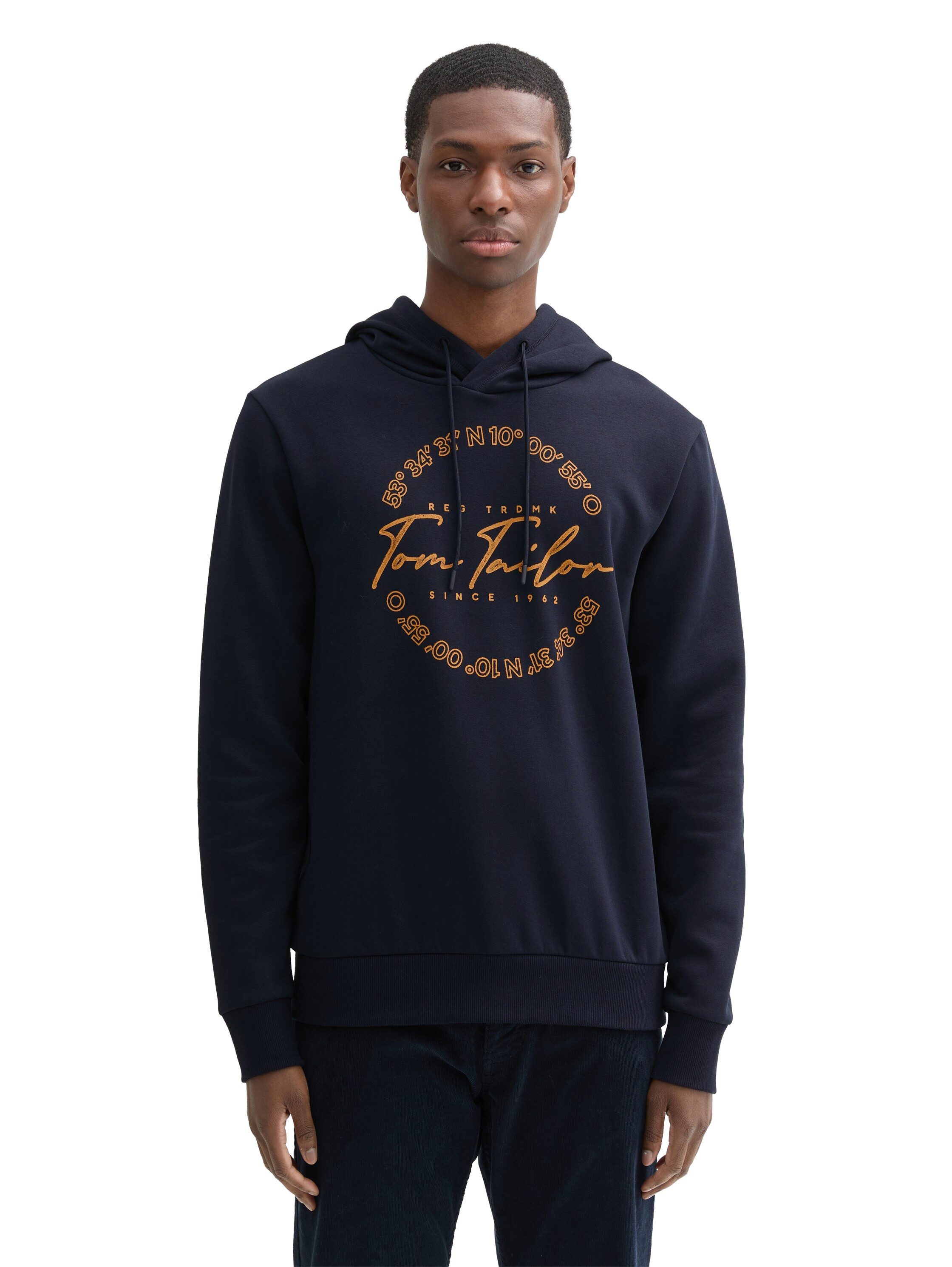 Tom Tailor Hoodie met grote logo-frontprint