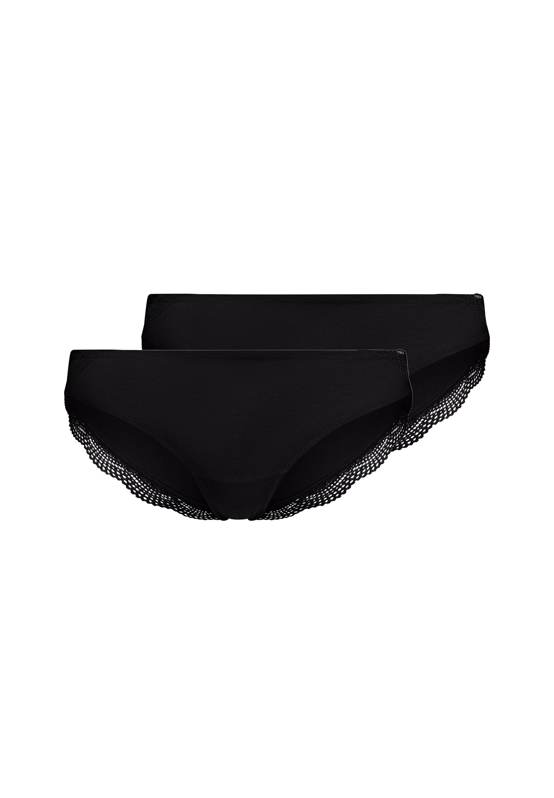 Skiny Rio-slip Classicotton Kant aan het been dat van achter naar voren loopt (Set van 2) dames slips maat 42 zwart
