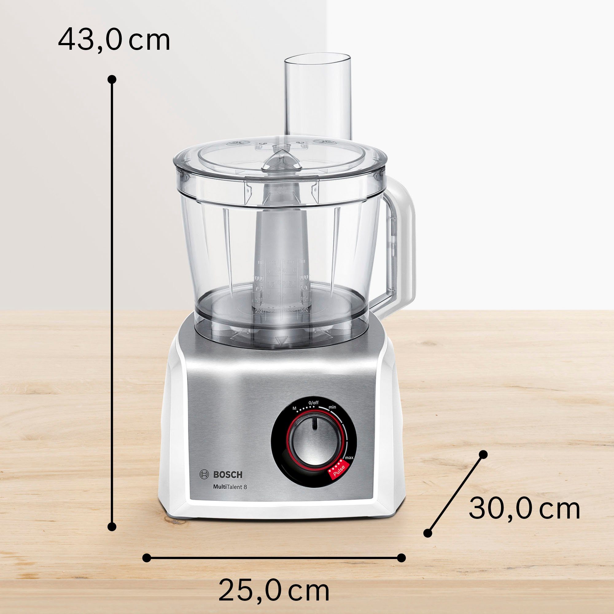 BOSCH Compacte keukenmachine Multitalent 8 MC812S814 3,9l kom, 1,5 l mixopzet, roergarde, universeel mes, 3 schijven