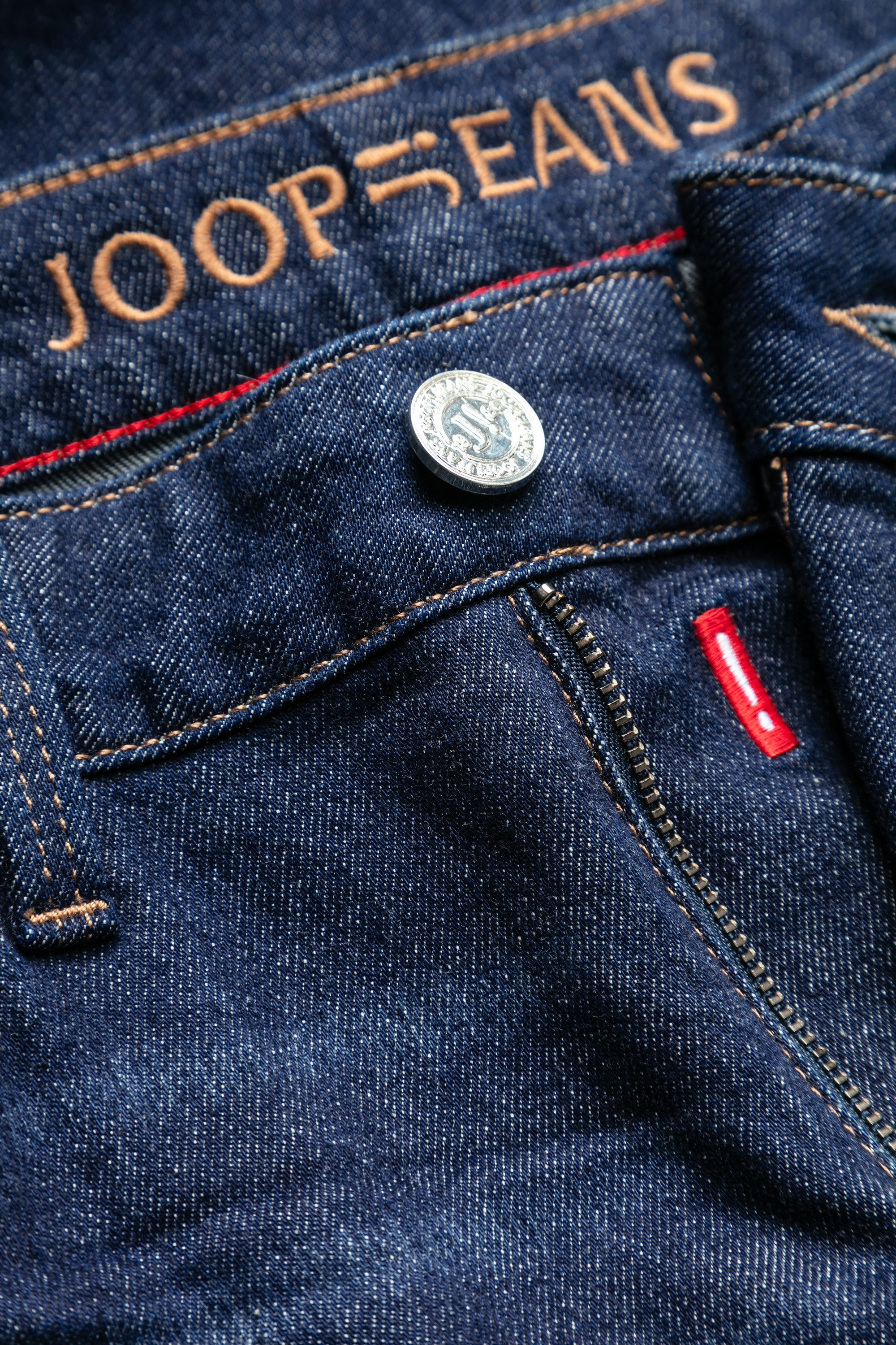 Joop Jeans Slim fit jeans Mitch Logo patch, coin pocket, stoned wash look, lengte 32