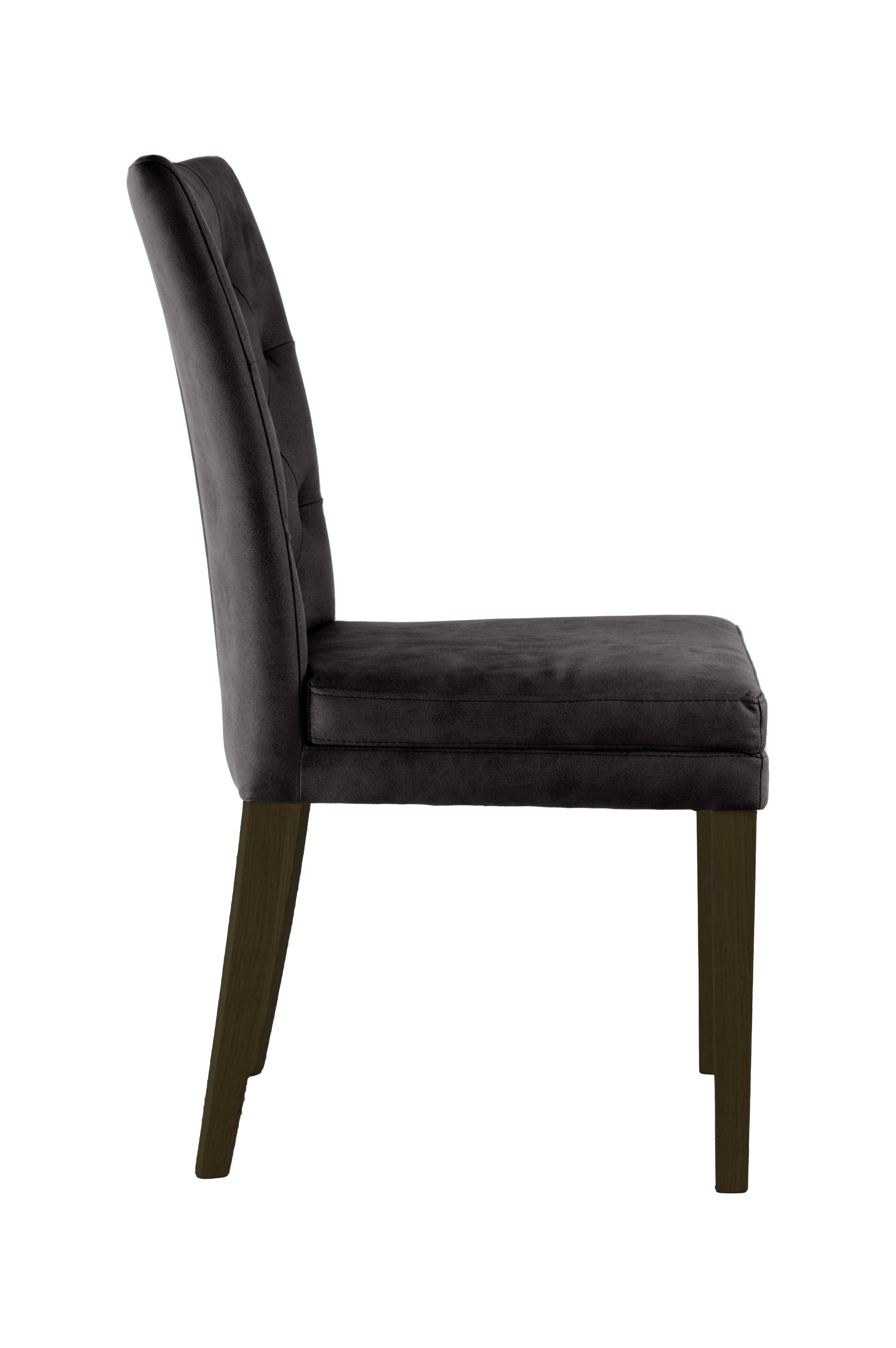 Home affaire Stoel met 4 poten Colorado prettige bekleding, frame massief hout wengé of naturel-eiken (set, 2 stuks)