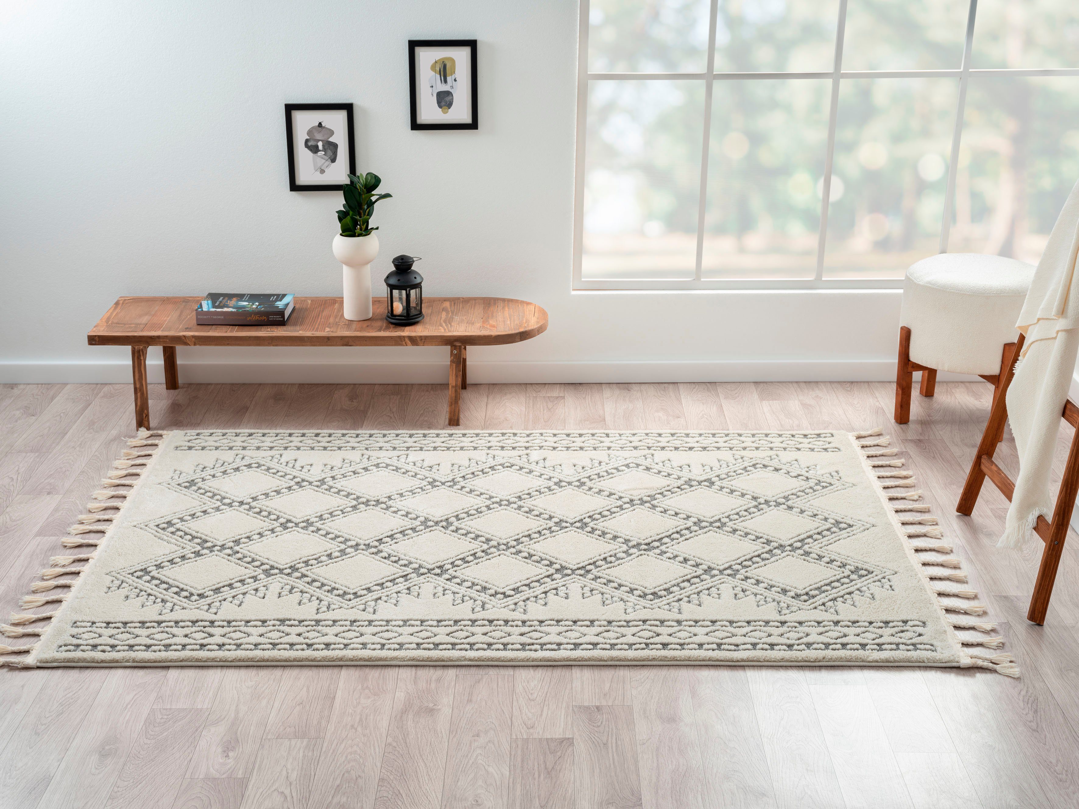 Myflair Möbel & Accessoires Hoogpolig vloerkleed Marokkaanse traditie voorraadopruiming modern, marokkaans ontwerp, fluffy zacht door hoogpolig