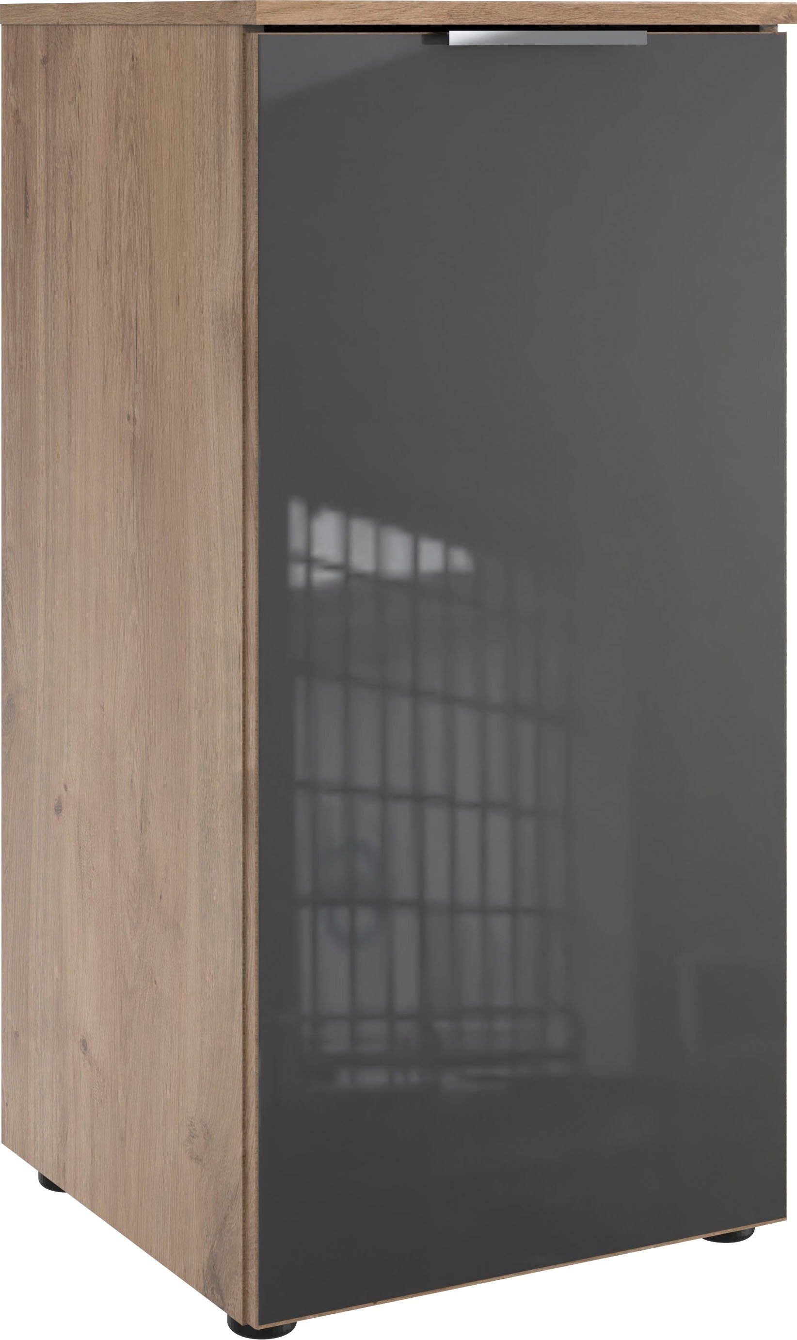 Wimex Kast Level36 C by fresh to go met glazen elementen aan de voorkant, soft-close functie, 41 cm breed dressoirs zwart