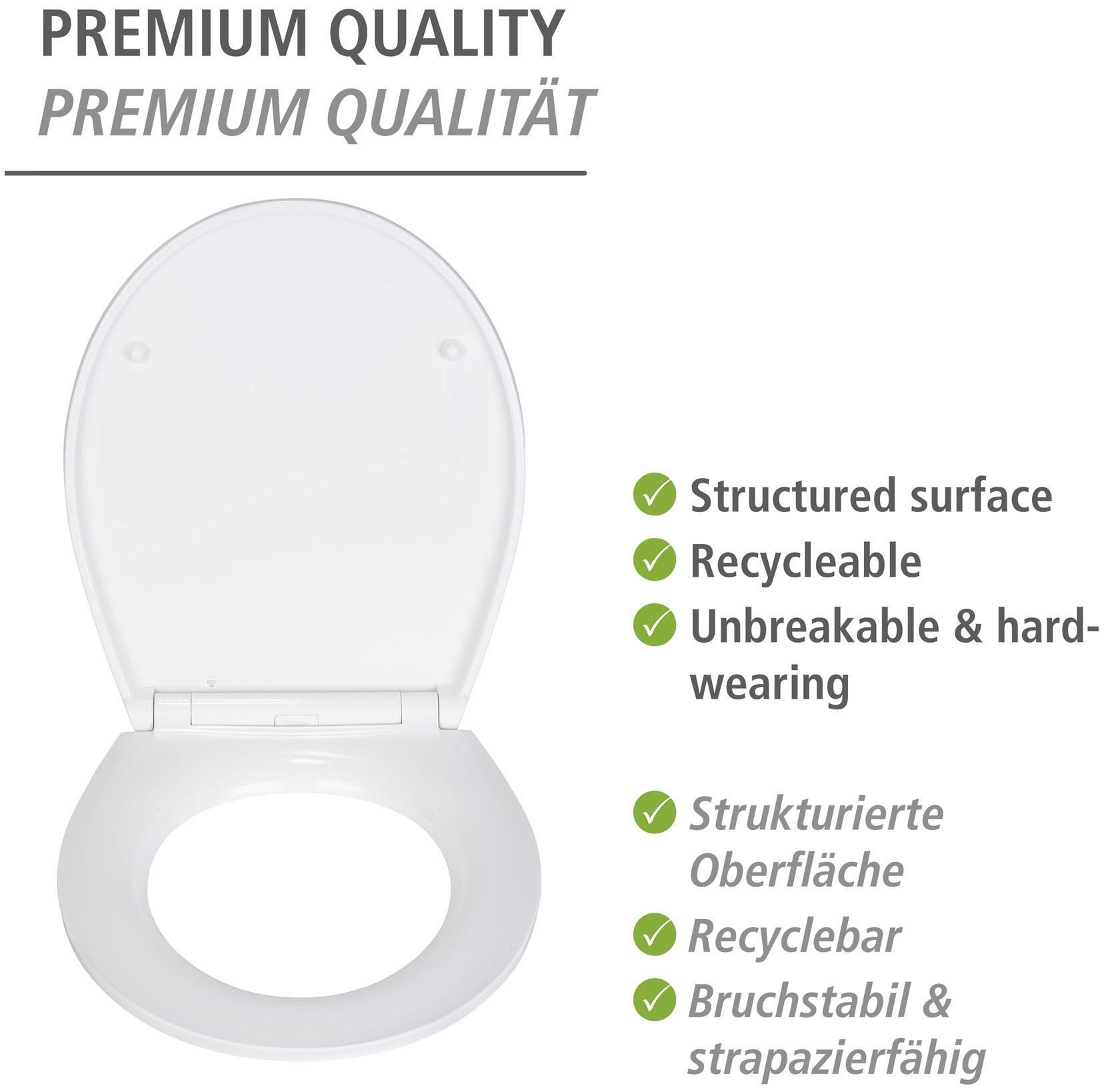WENKO Toiletzitting Slate rok met reliëf, van antibacteriële duroplast