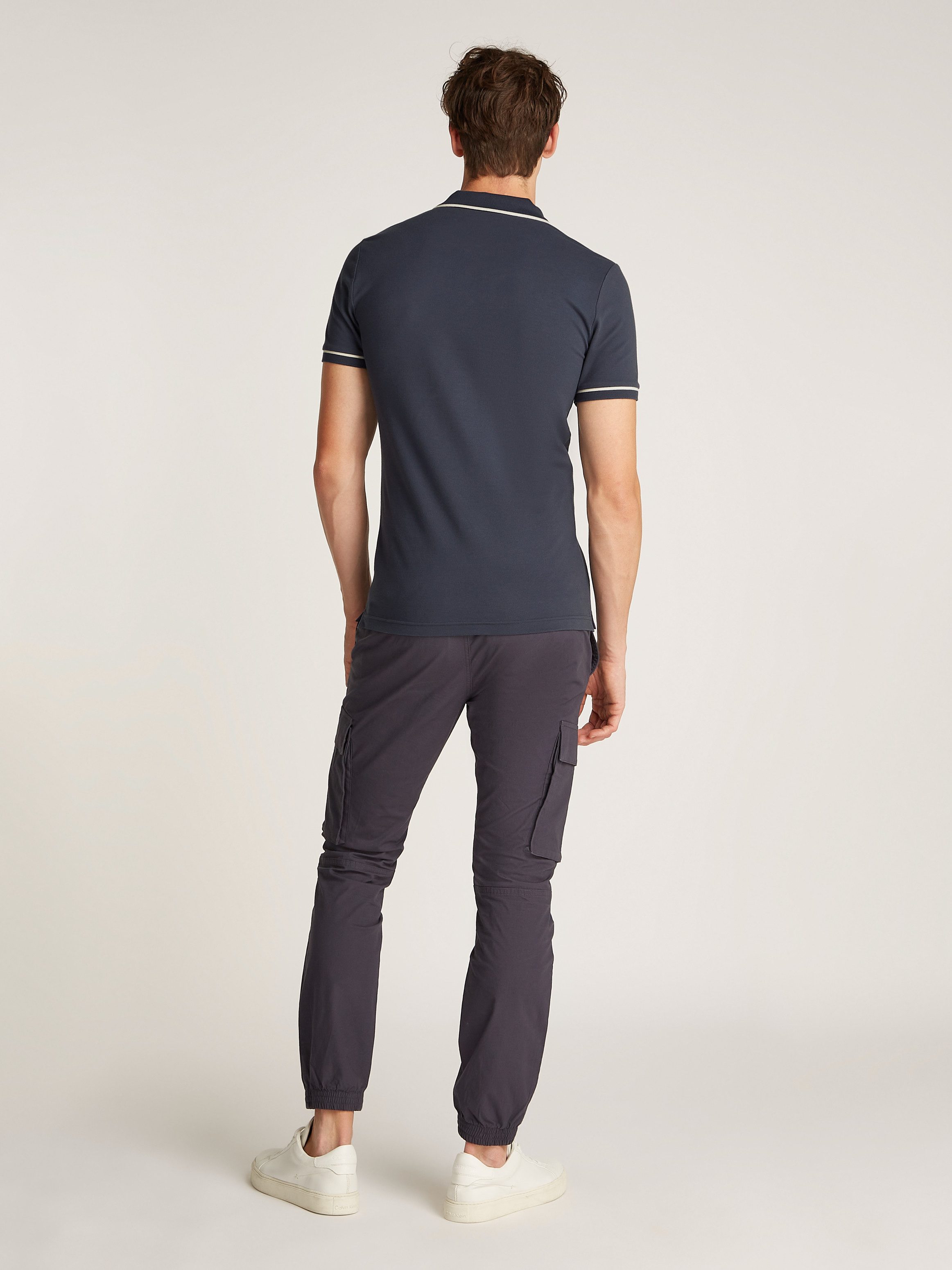 Calvin Klein Poloshirt TIPPING SLIM POLO met logo merklabel