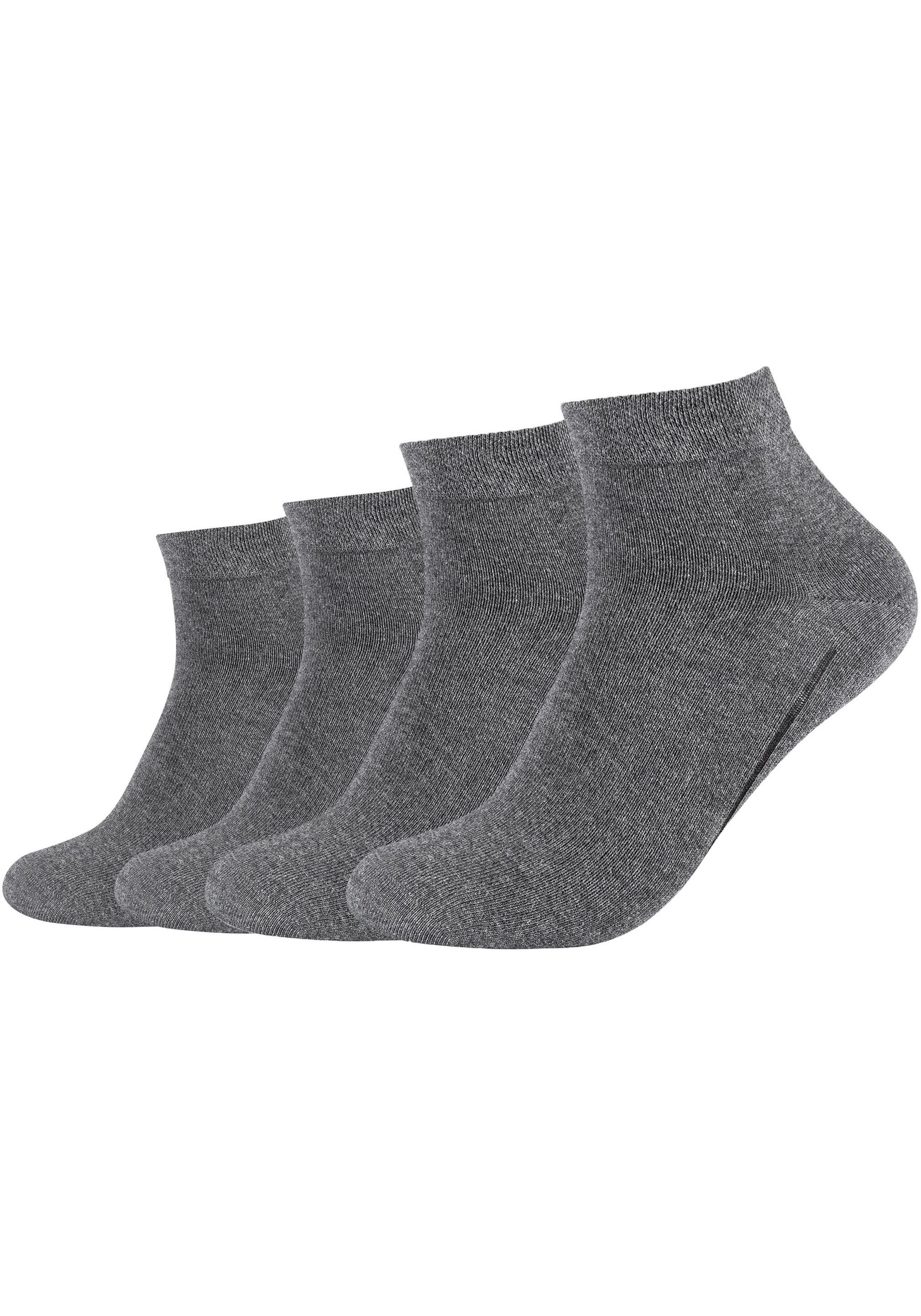 Camano Korte sokken CA-Soft met zachte comfortboorden (4 paar) unisex sportsokken maat 39 (42) grijs