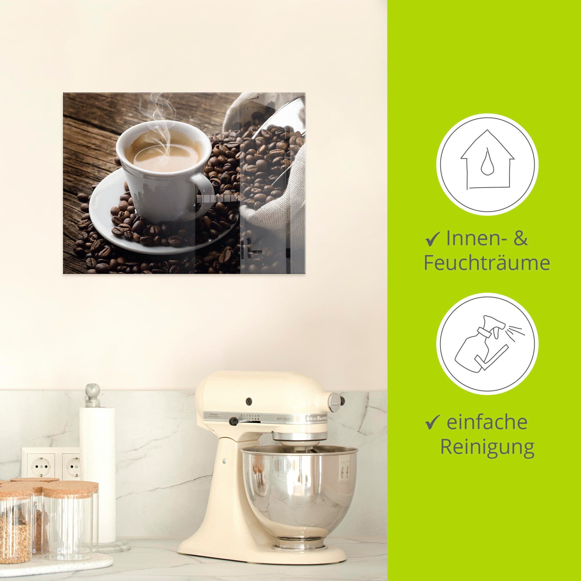 Artland Print op glas Hete koffie - hete koffie