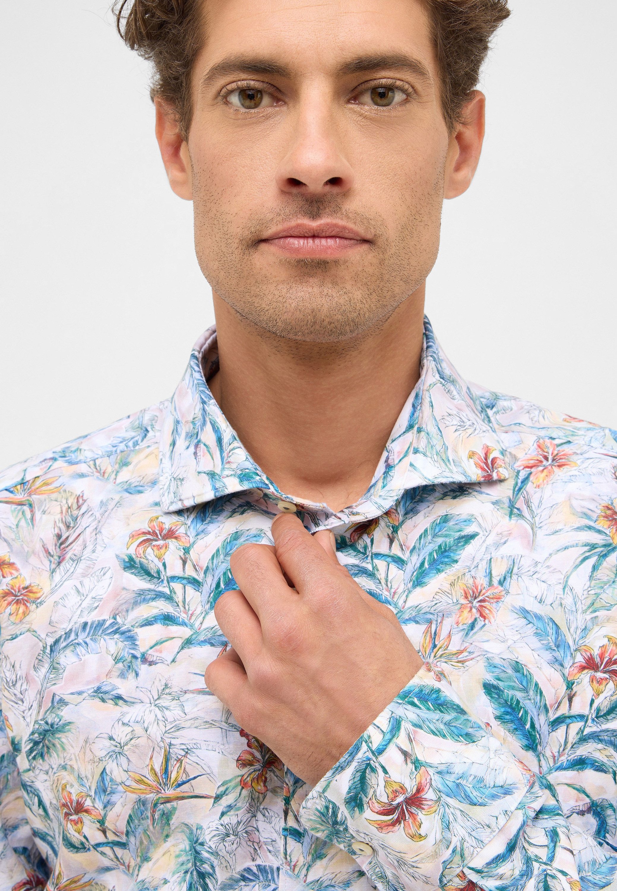Eterna Overhemd met lange mouwen Slim fit EASY IRON (gemakkelijk te strijken)