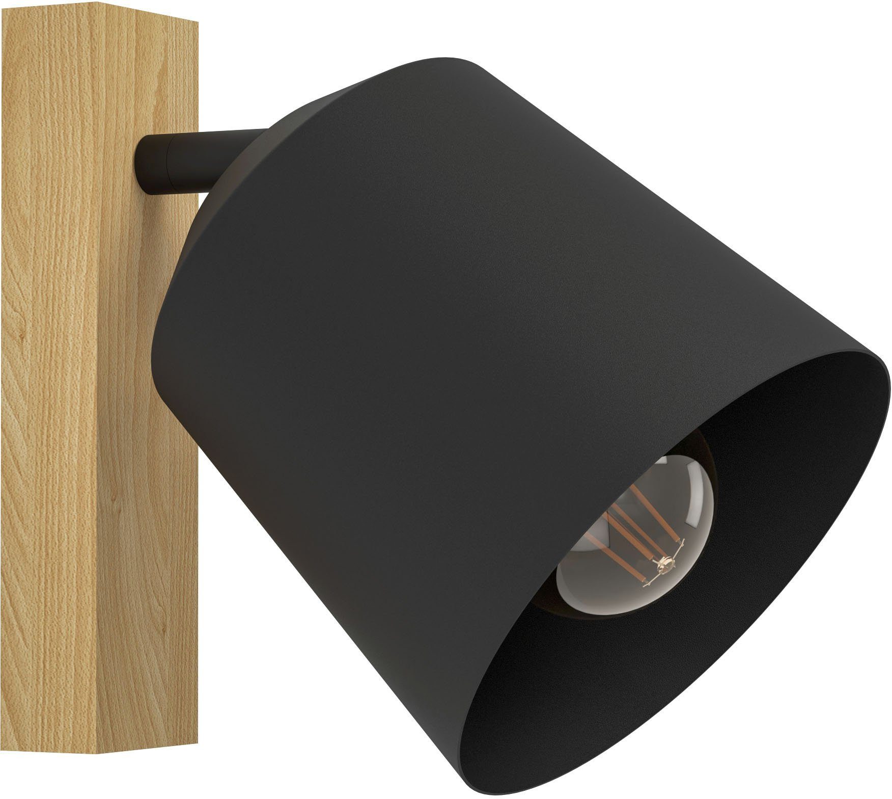 EGLO Plafondspot COTORRO Plafondspot in bruin en zwart van hout, staal - excl. E27 - 25W (1 stuk) plafondlampen bruin
