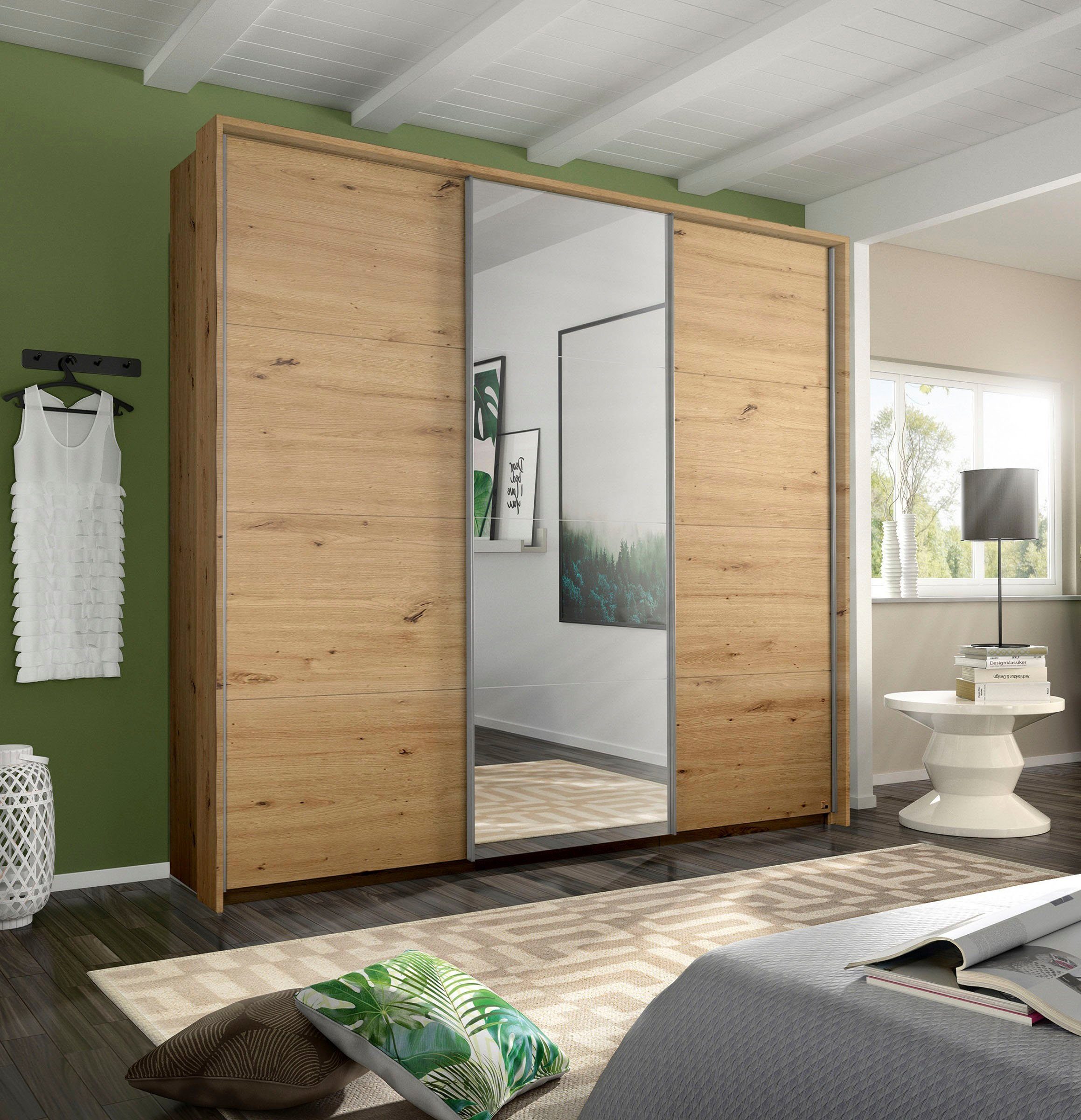 rauch Zweefdeurkast Kledingkast TOMA met passe-partout incl. rek inzet en extra legplanken made in germany zweefdeurkasten maat 211 cm x 233 cm x 64
