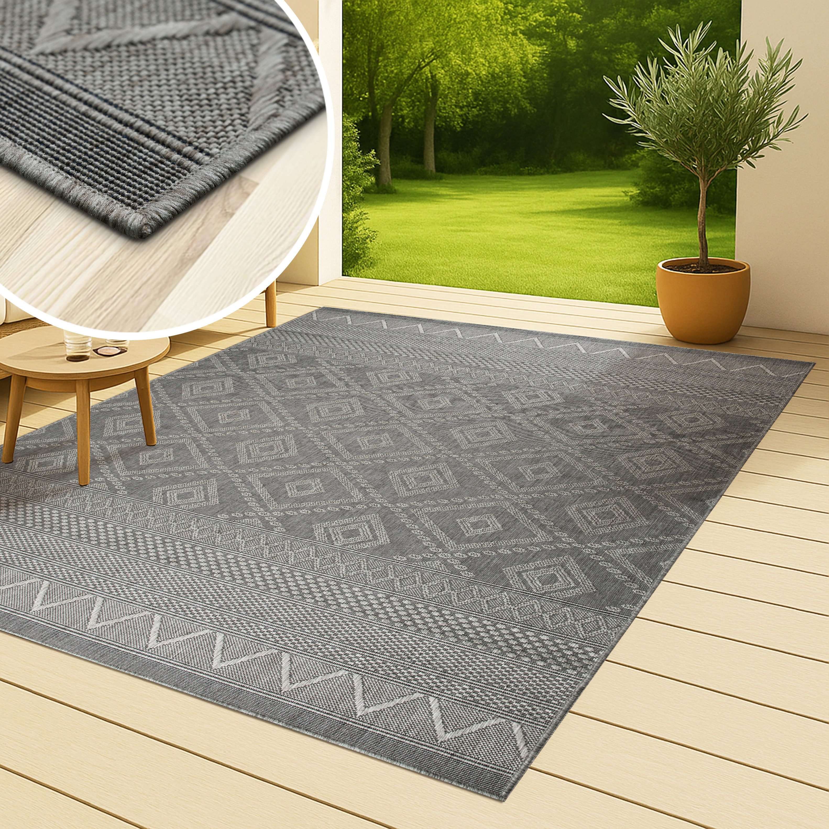 my home Vloerkleed Toronto is ook als loper verkrijgbaar Geschikt voor binnen en buiten, sisal-look, weerbestendig & uv-bestendig, boho