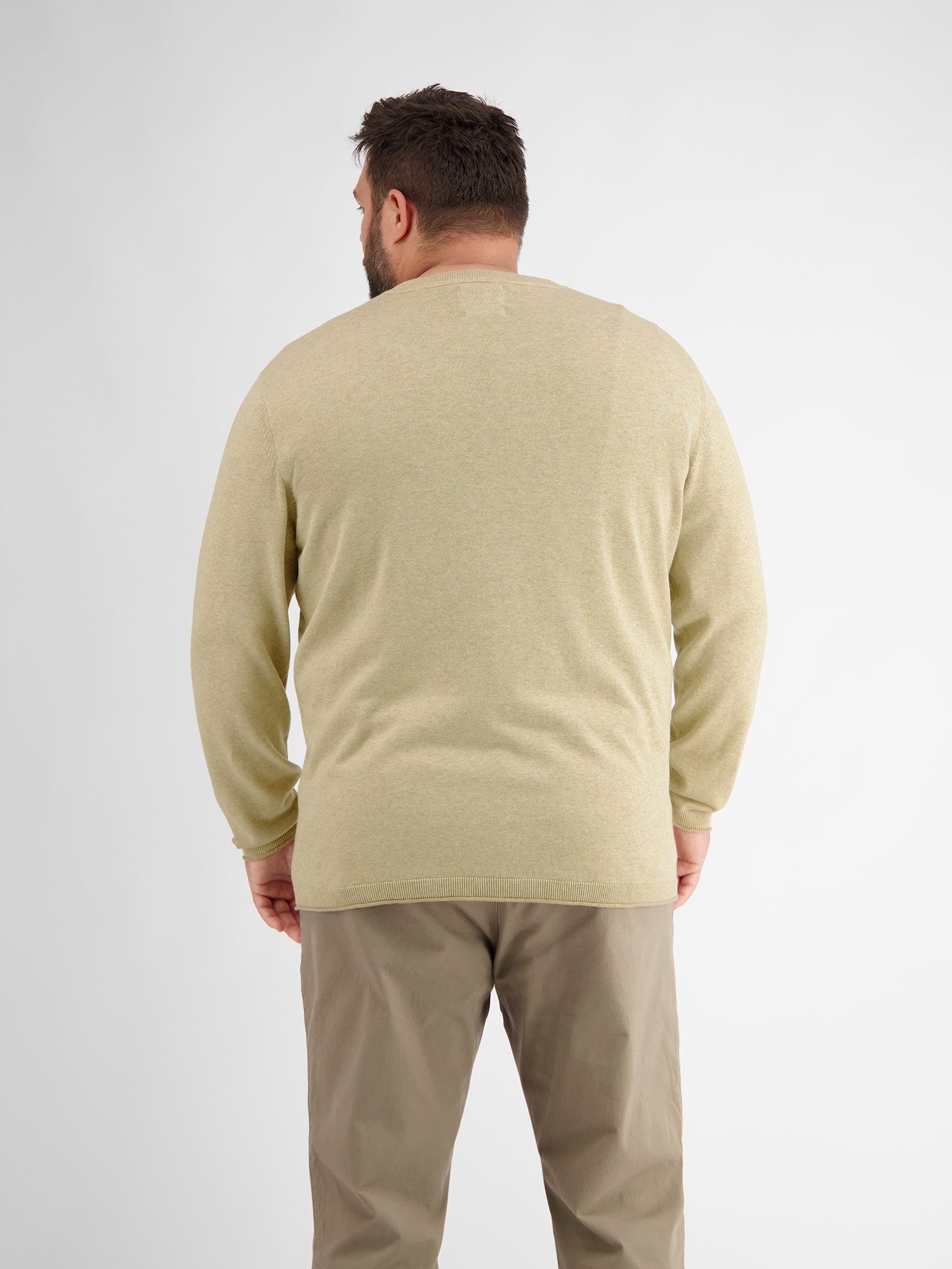 Lerros Gebreide trui LERROS vlakbrei pullover met ronde hals
