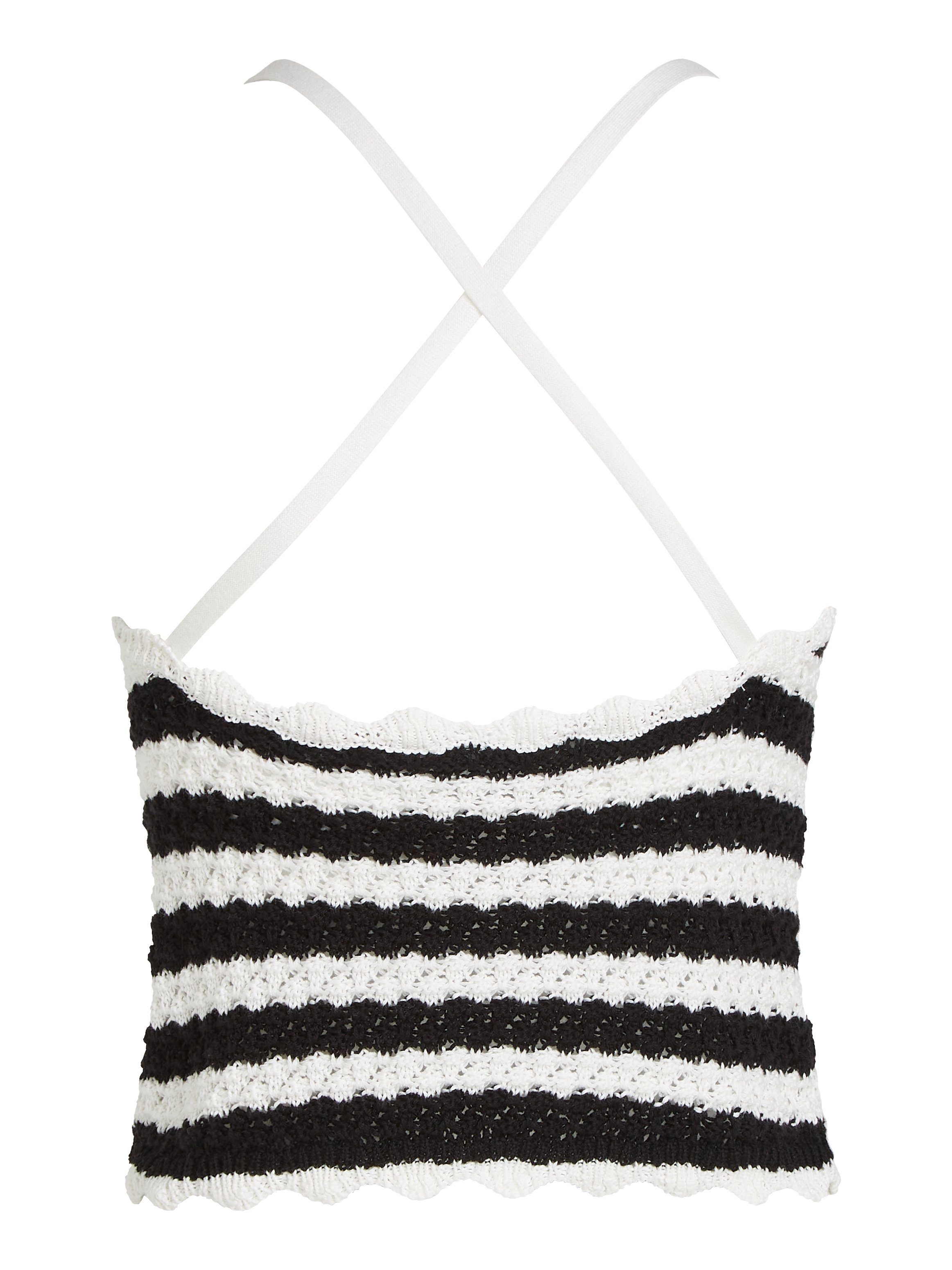 TOMMY JEANS Top met spaghettibandjes TJW CROCHET STRIPE TOP