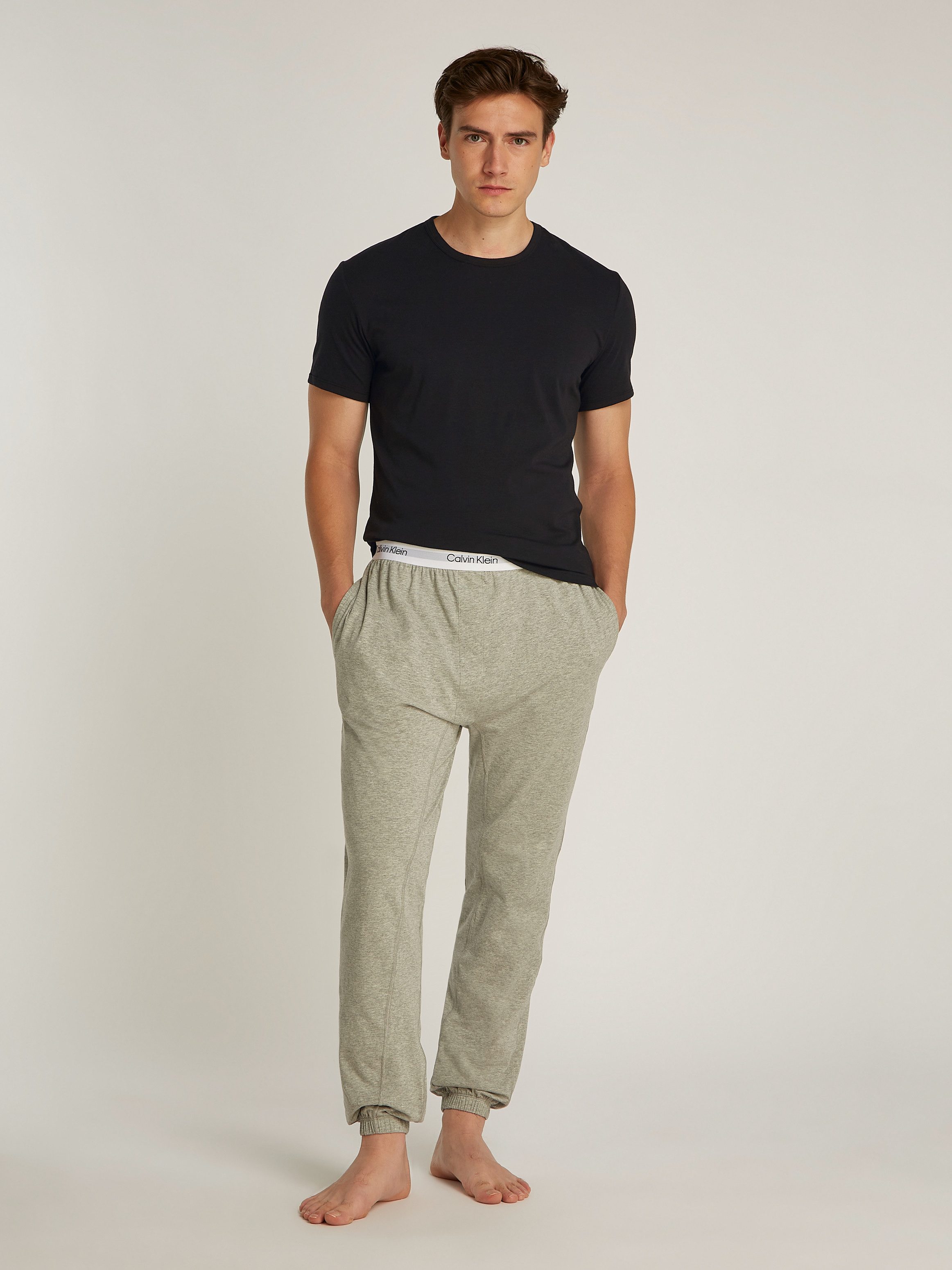 Calvin Klein T-shirt S/S CREW NECK 3PK met logo aan de zoom (3-delig, Set van 3)