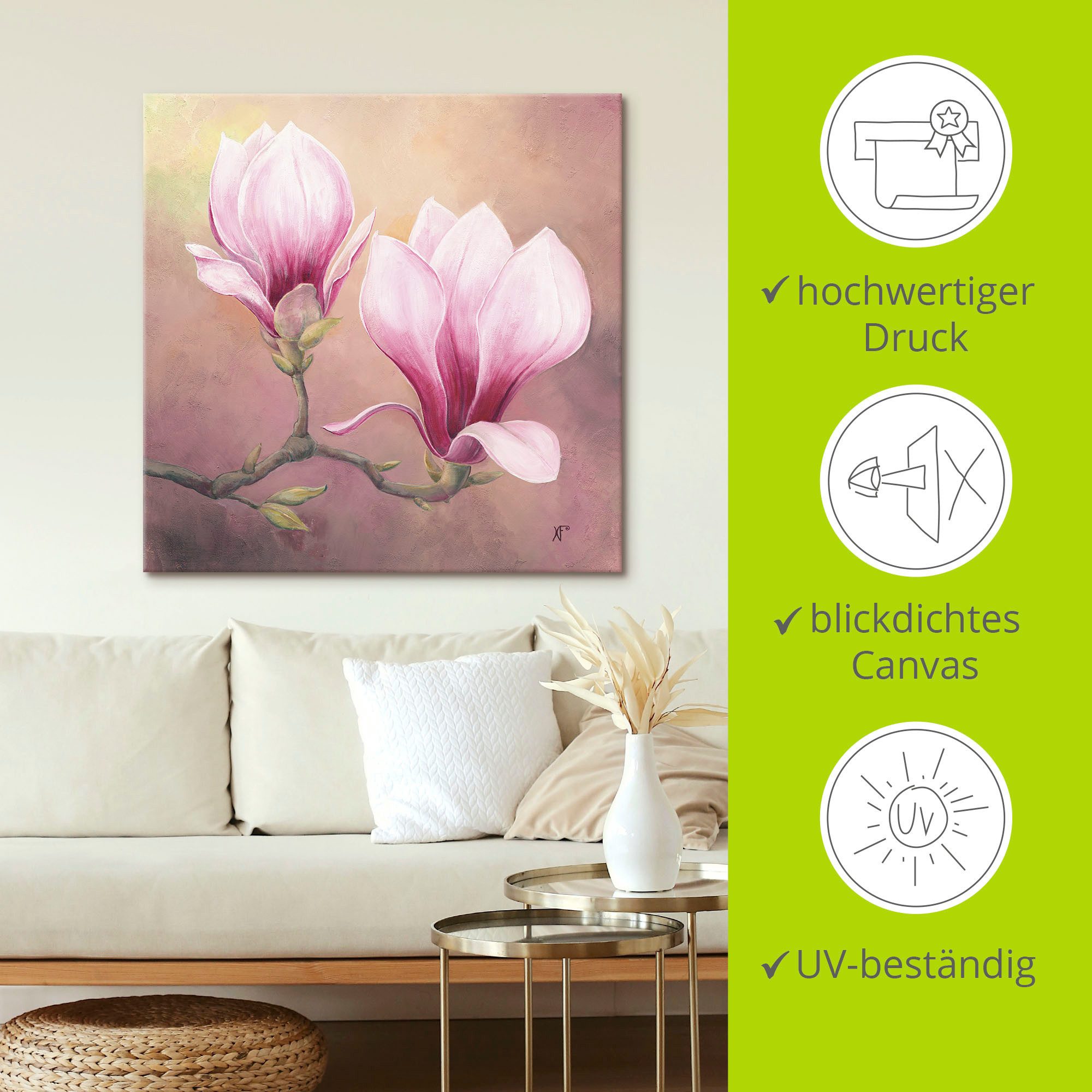 Artland Artprint Late magnolia als artprint van aluminium, artprint op linnen, muursticker of poster in verschillende maten