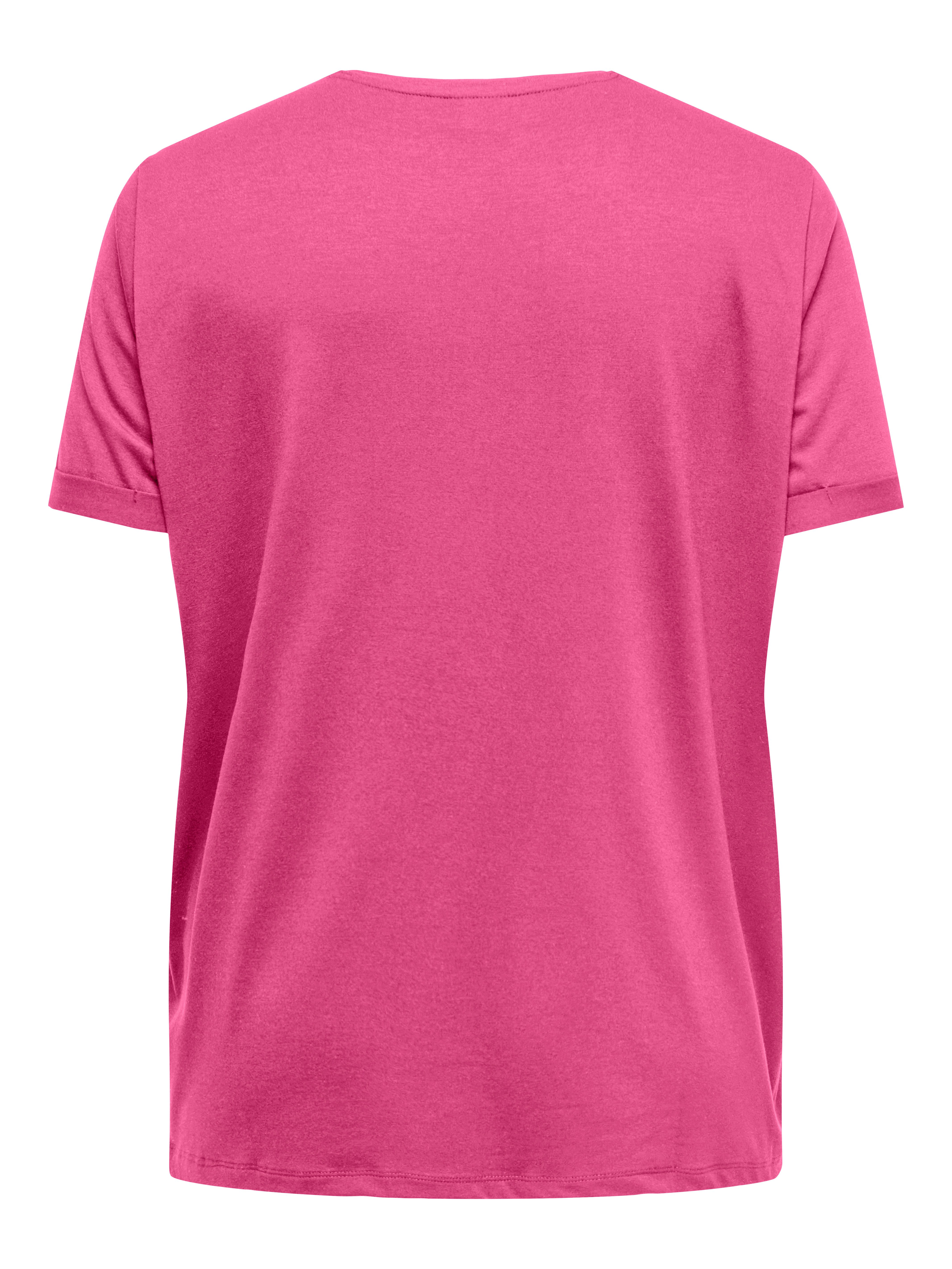 ONLY CARMAKOMA Shirt met korte mouwen CARMOSTER S/S FOLD UP TOP JRS NOOS
