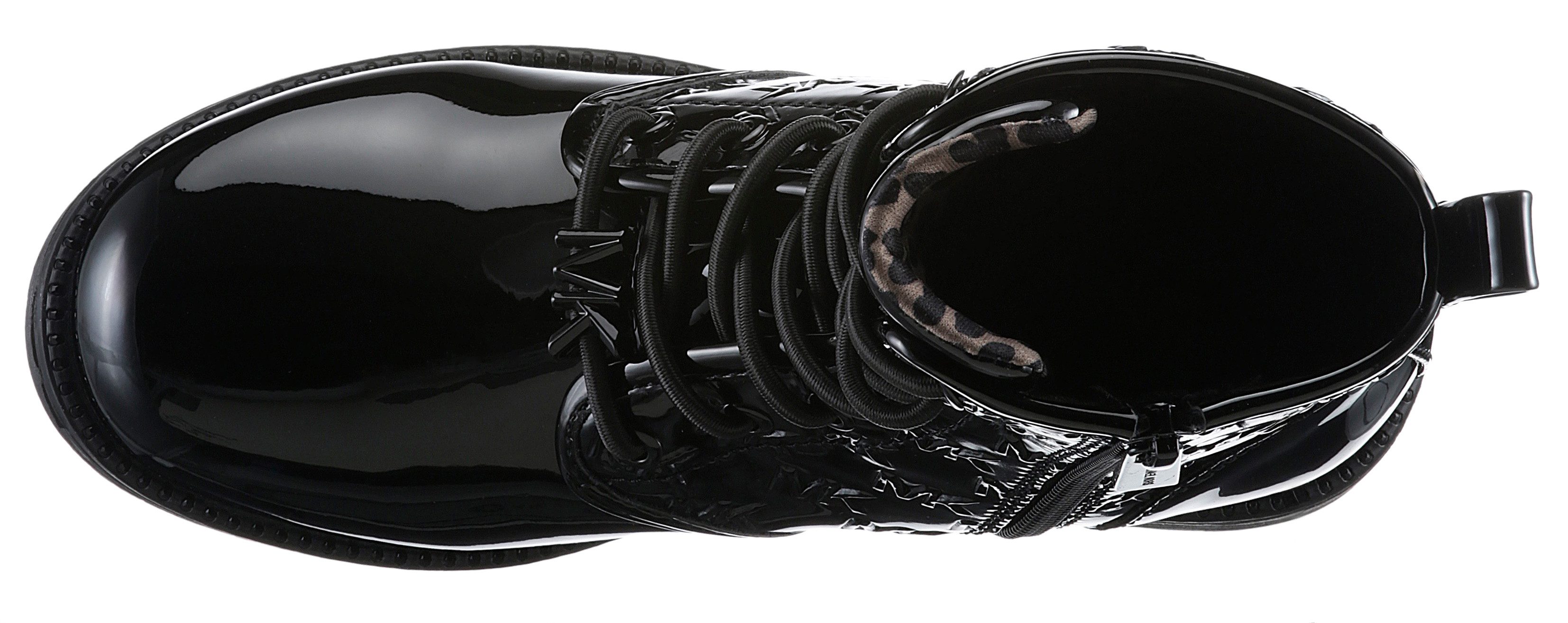 MICHAEL KORS KIDS Veterschoenen HASKELL MK FACET Chunky boos, enkellaars, laklaars met gestikte schacht