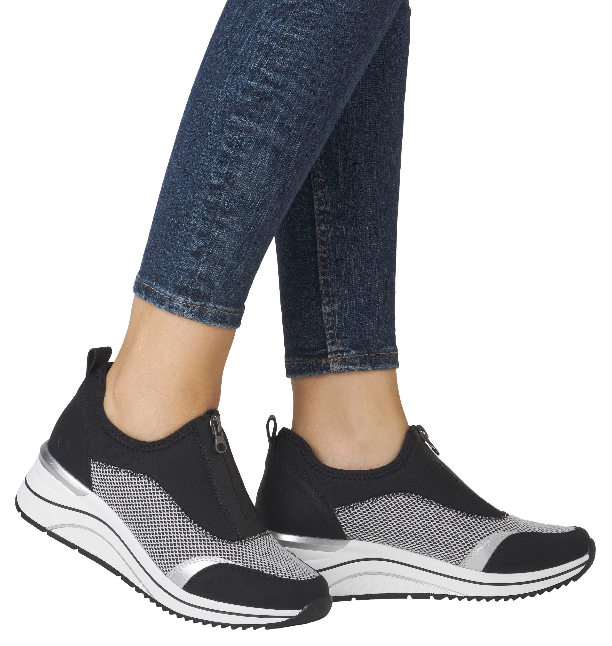 Remonte Slip-on sneakers , vrijetijdsschoen, lage schoen, slipper in vegan verwerking