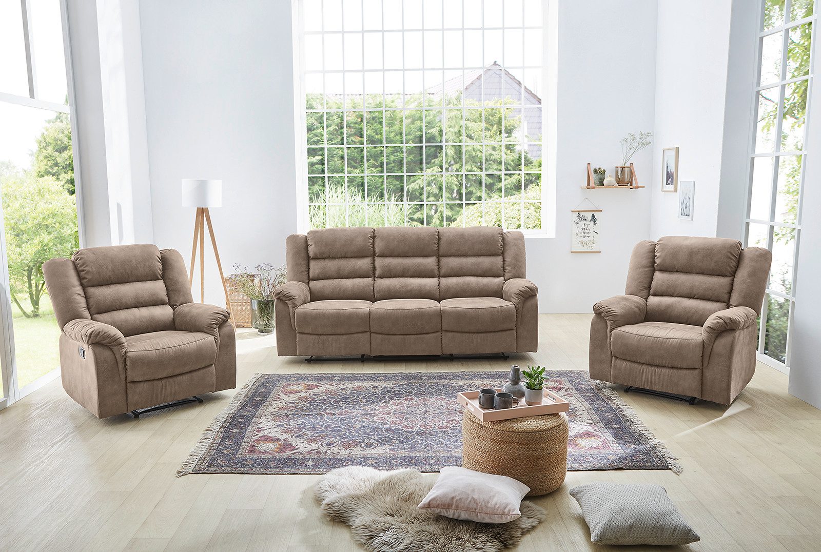 Jockenhöfer Gruppe Fauteuil Cleveland met ligfunctie door halfautomatische relaxfunctie, vering