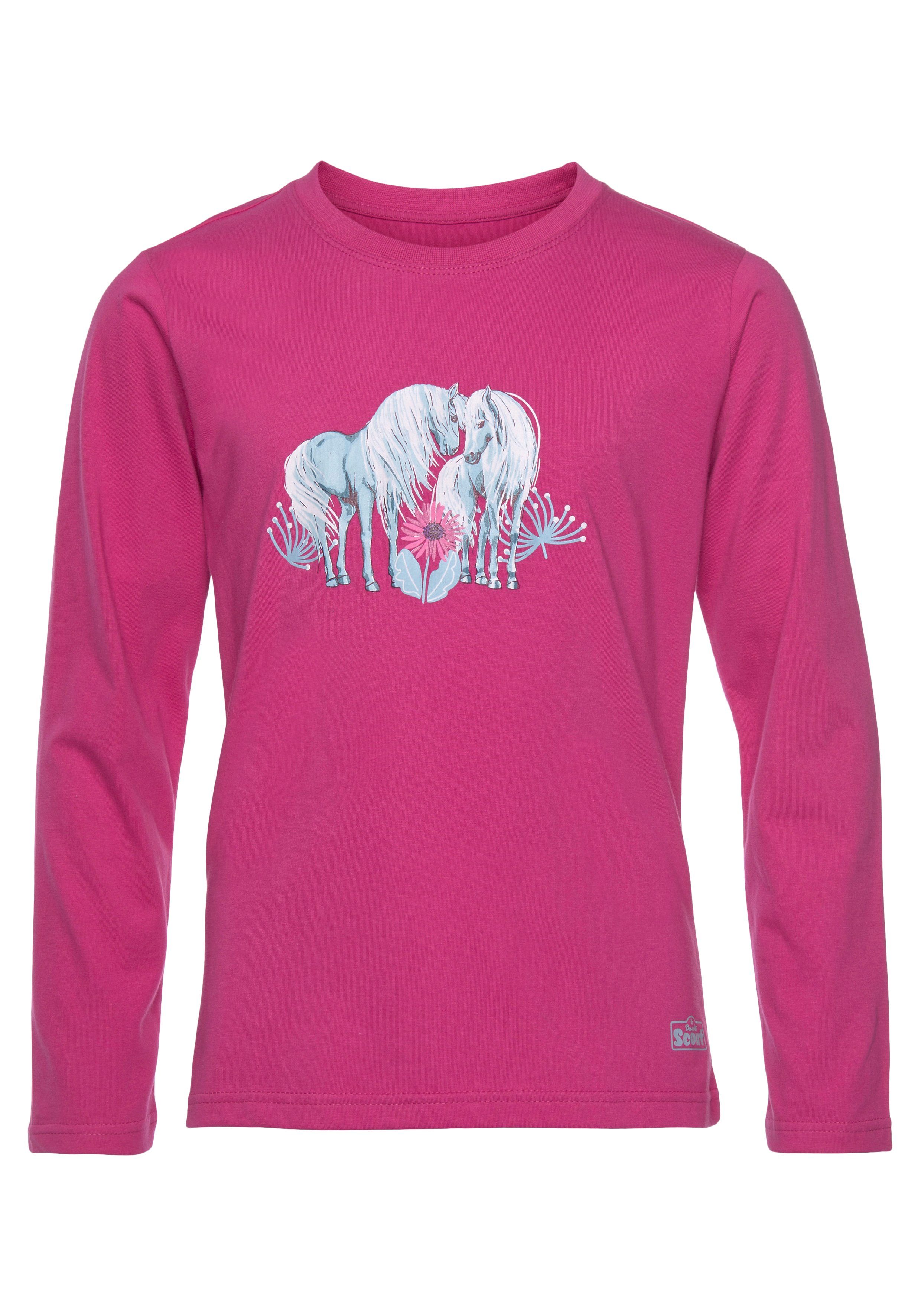 Scout Shirt met lange mouwen Horse gemaakt van biologisch katoen (Set van 2)