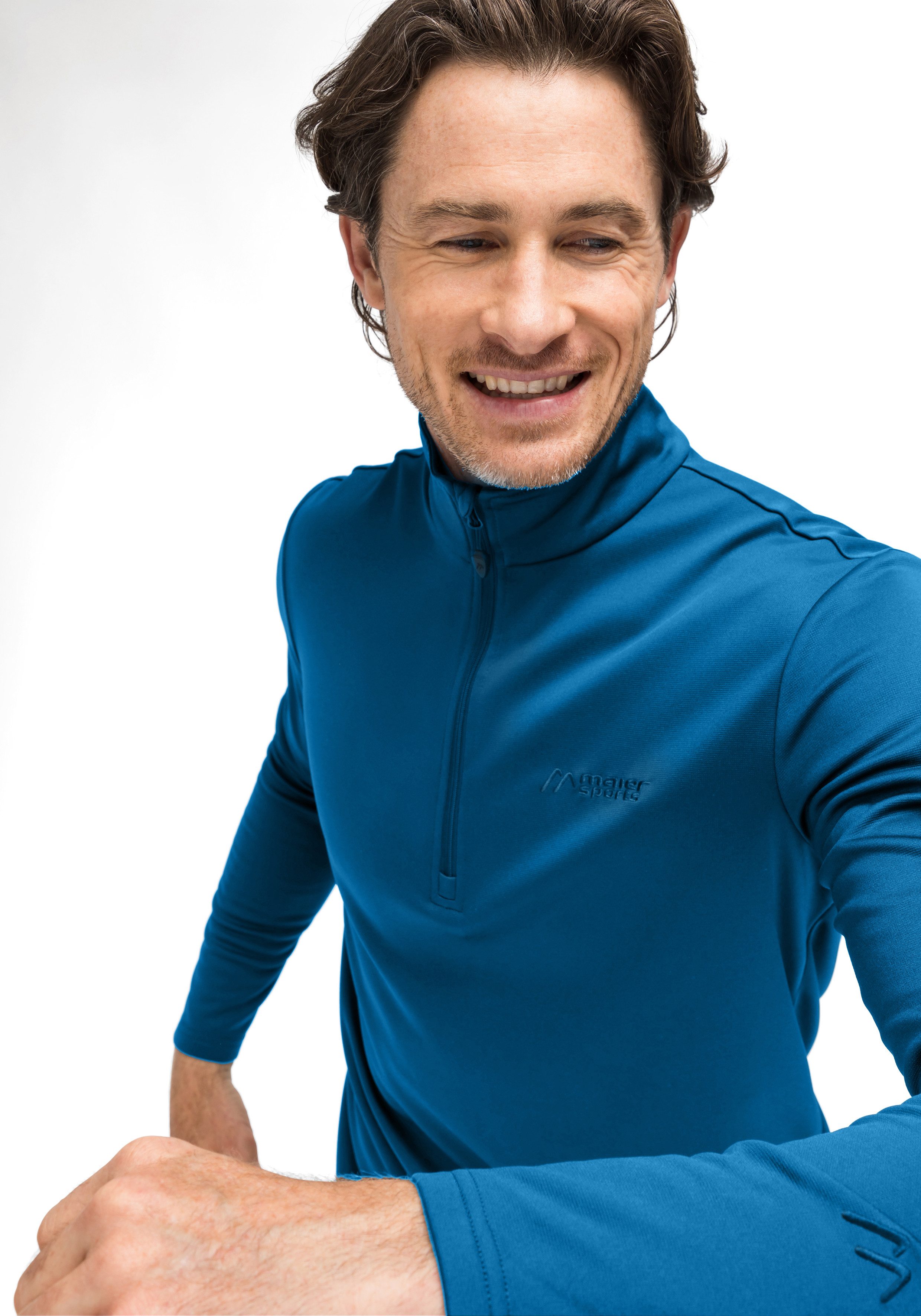 Maier Sports Fleecetrui Felix Heren fleece functionele midlayer half-zip regular fit
