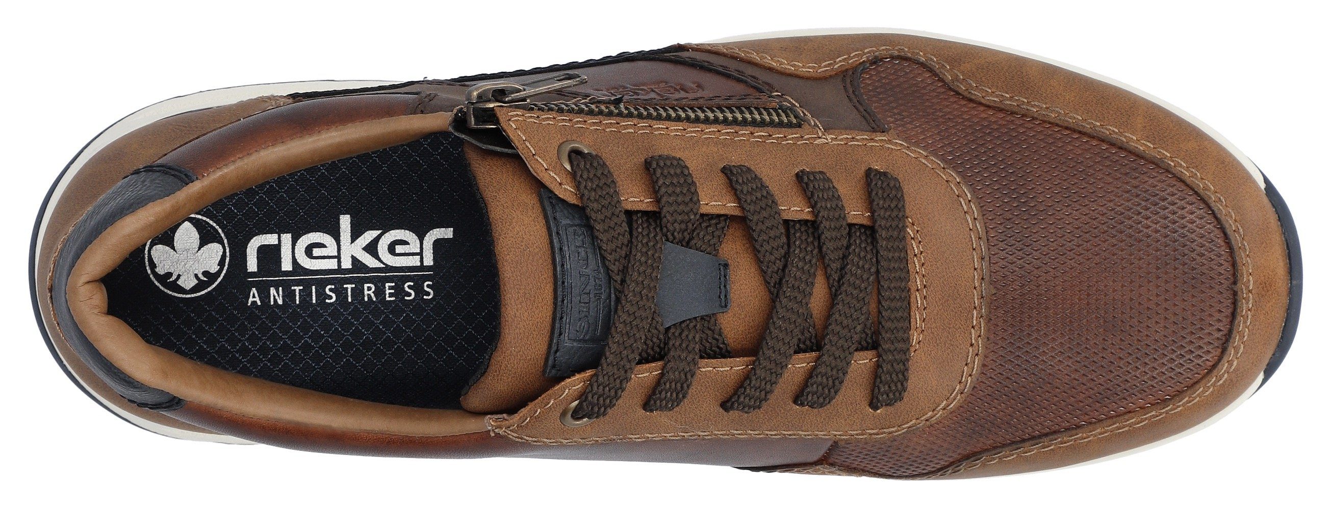 Rieker Sneakers met gepolsterde schaprand, vrijetijdsschoen, lage schoen, veterschoen
