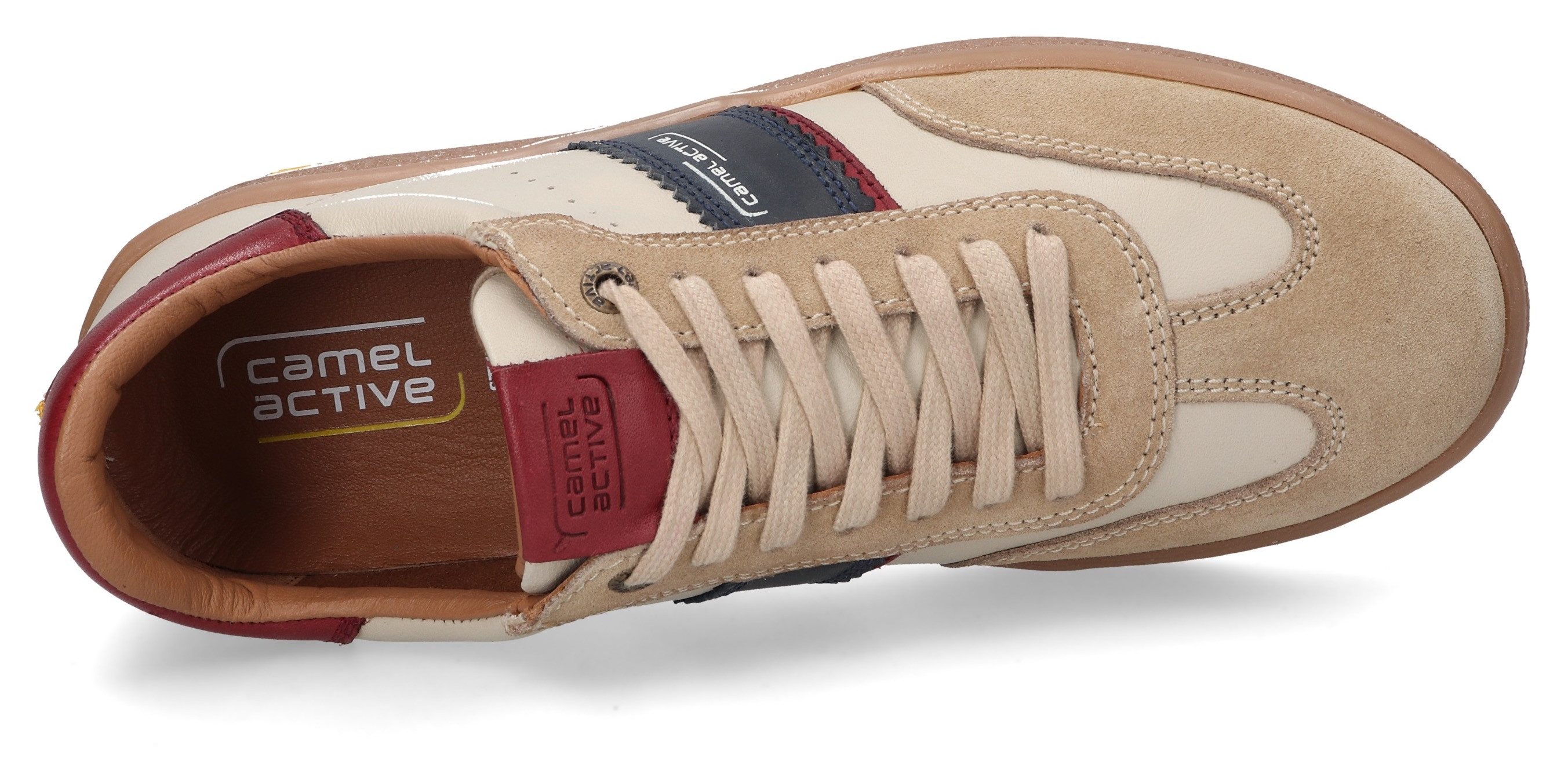 camel active Sneakers , veterschoen, retro sneaker, vrijetijdsschoen met logo-opdruk