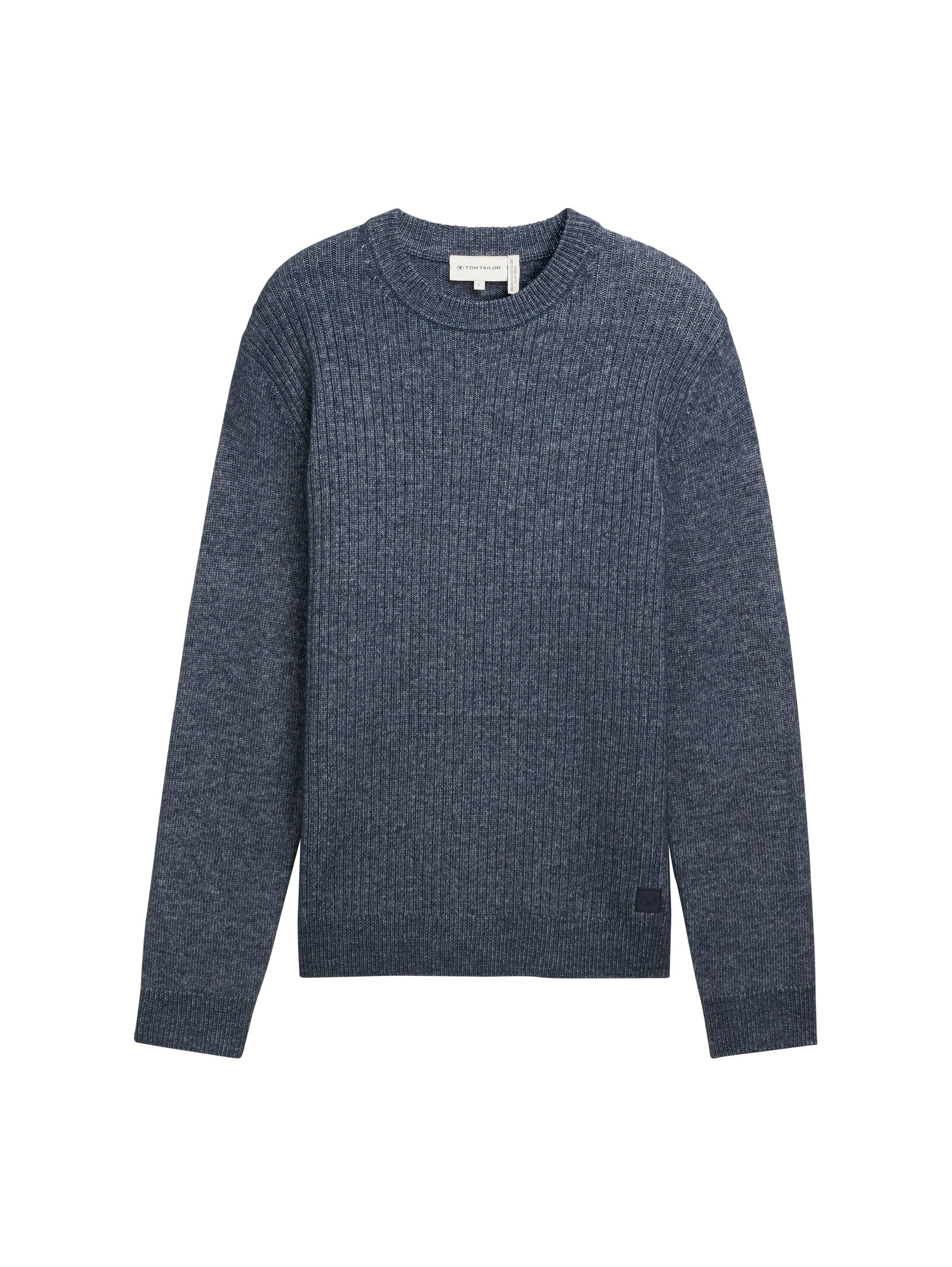 Tom Tailor Trui met ronde hals met ribstructuur