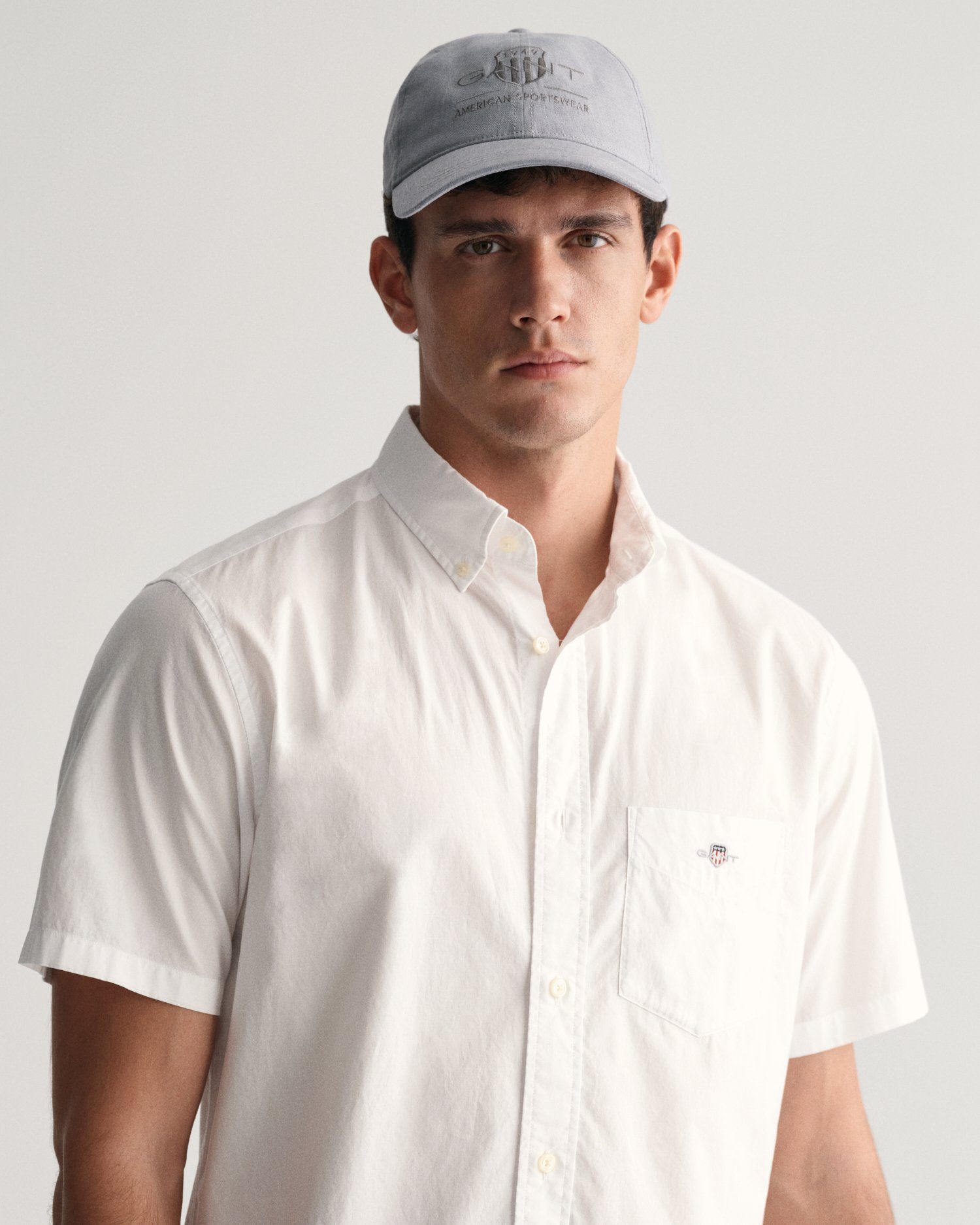 Gant Overhemd met korte mouwen Regular fit poplin overhemd licht slijtvast easy care