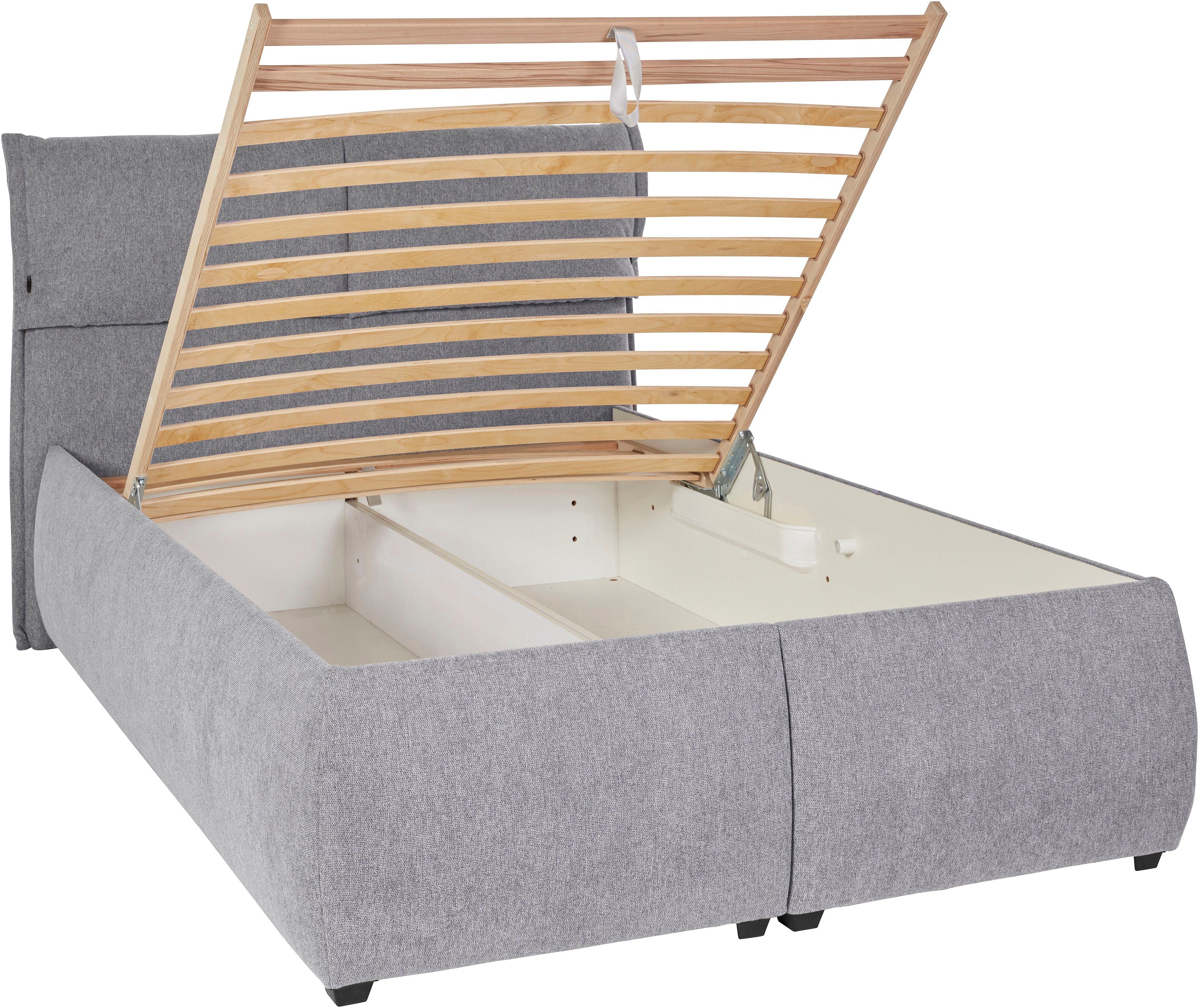 andas Gestoffeerd bed Jenson als bedframe of met 3 matrassoorten en hardheden