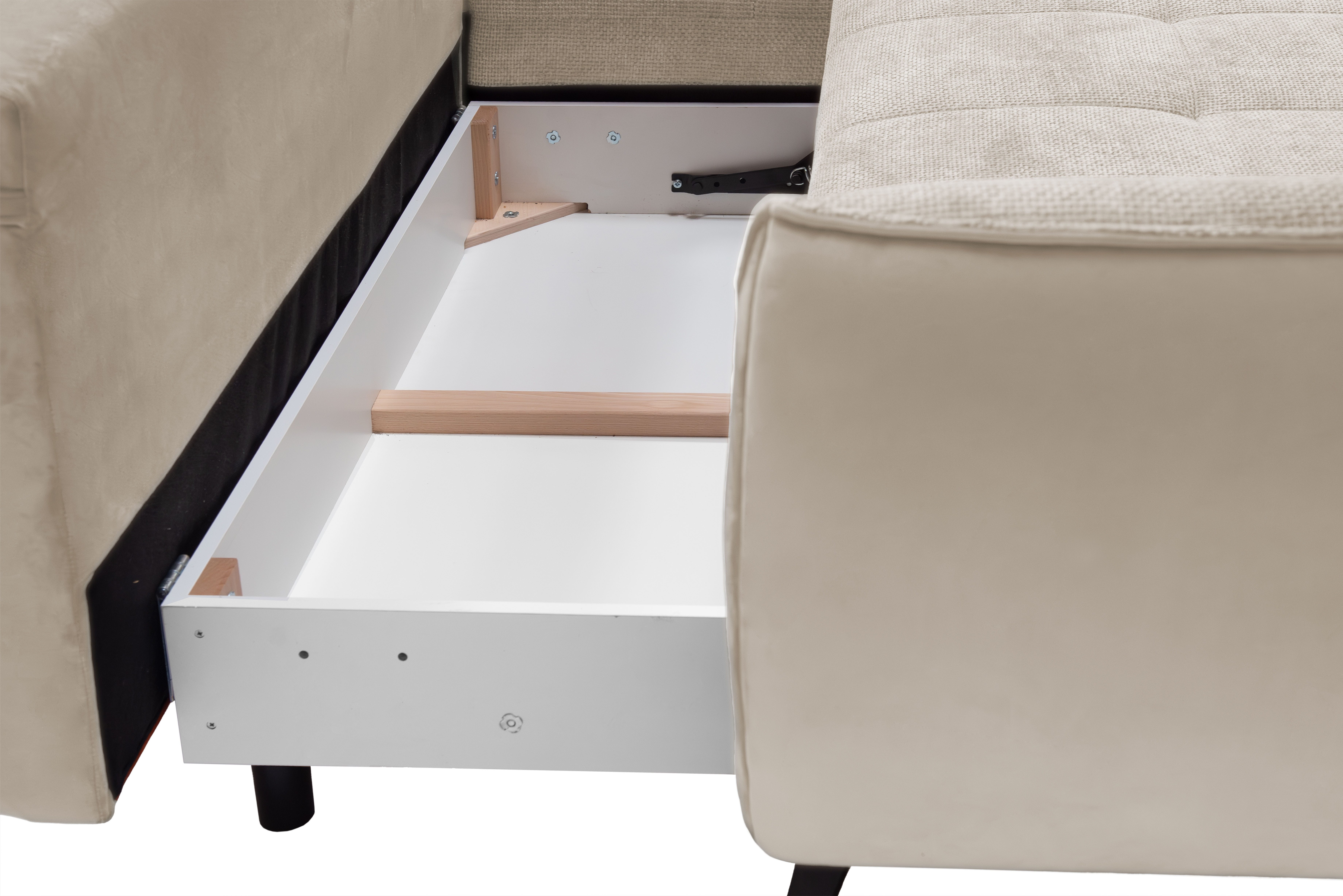 exxpo - sofa fashion Hoekbank Midway met eenvoudige Easy-Lift bedfunctie, comfortabel en modern
