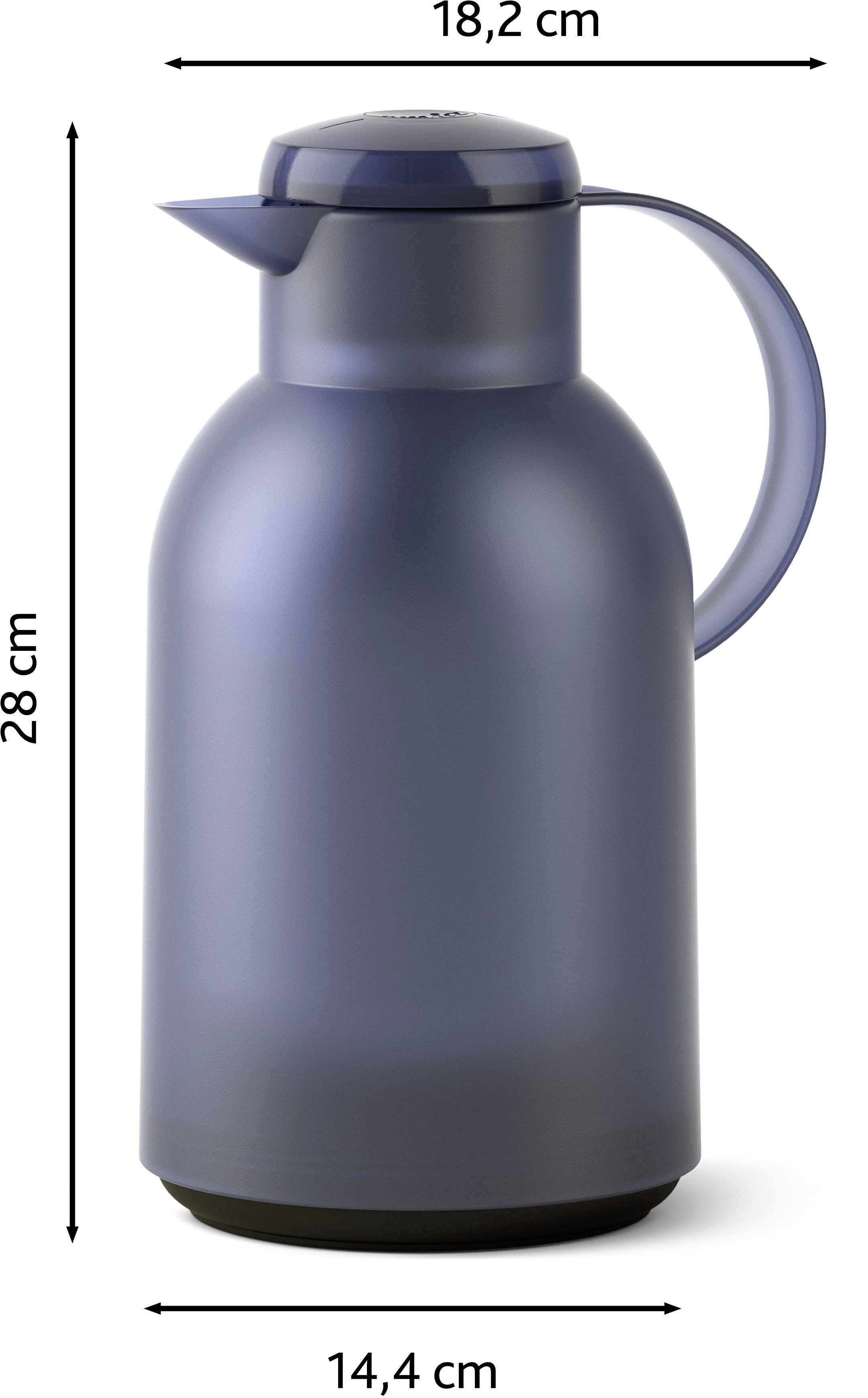 Emsa Thermoskan Samba XXL-model, tijdloos design, eenvoudige drukknop, 24u koud, 12u warm