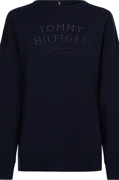 tommy hilfiger sweatshirt relaxed text c-nk sweatshirt ls met tommy hilfiger-logo-borduursel blauw