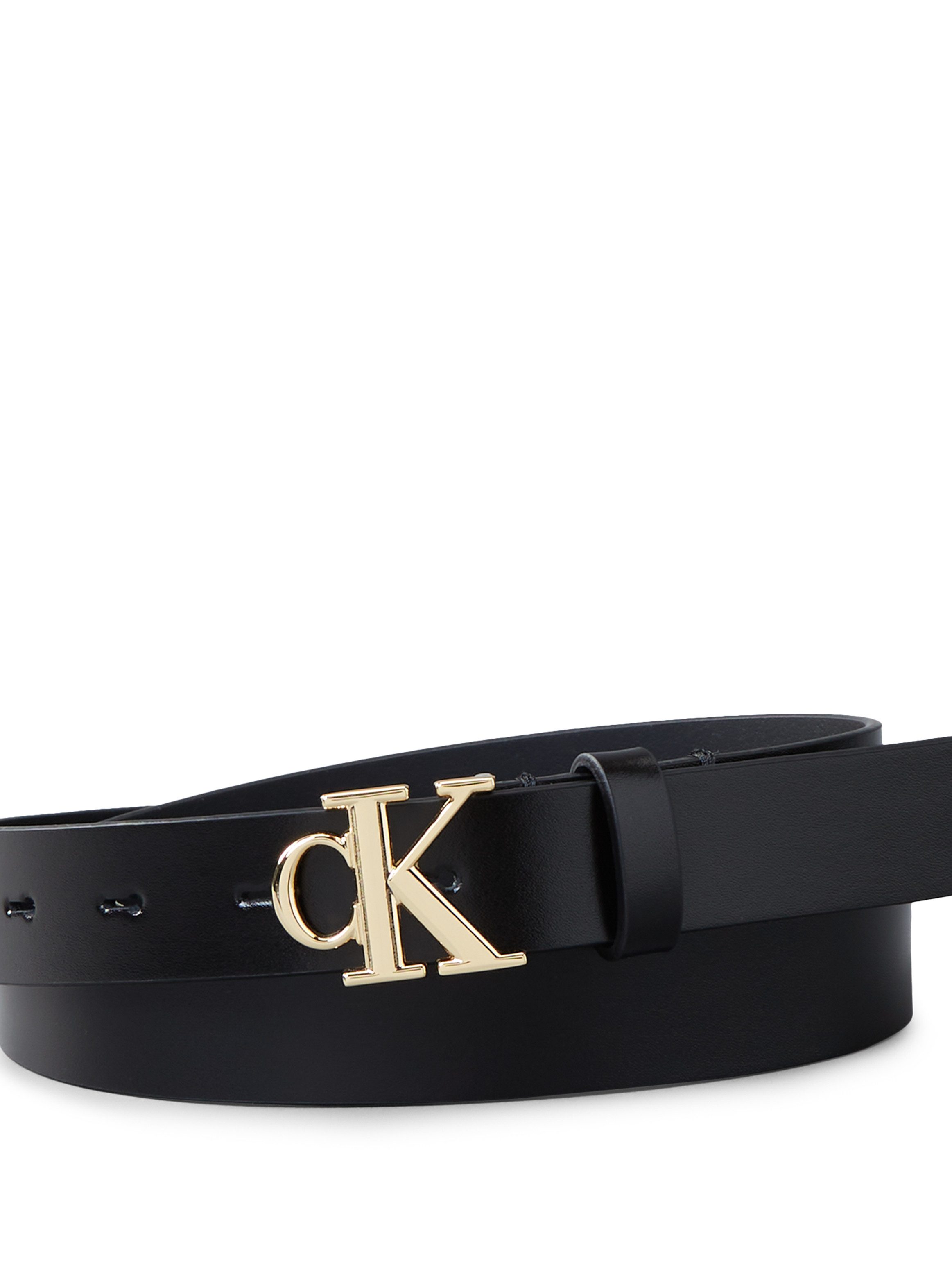 Calvin Klein Leren riem Monogram Plaque Buckle 30MM