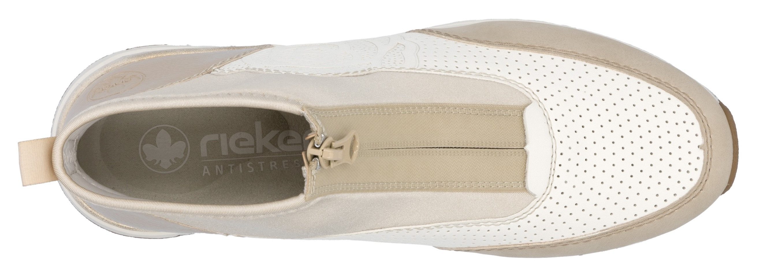 Rieker Sneakers met sleehak , enkellaars, laarzen, rozenprint, met ritssluiting vooraan