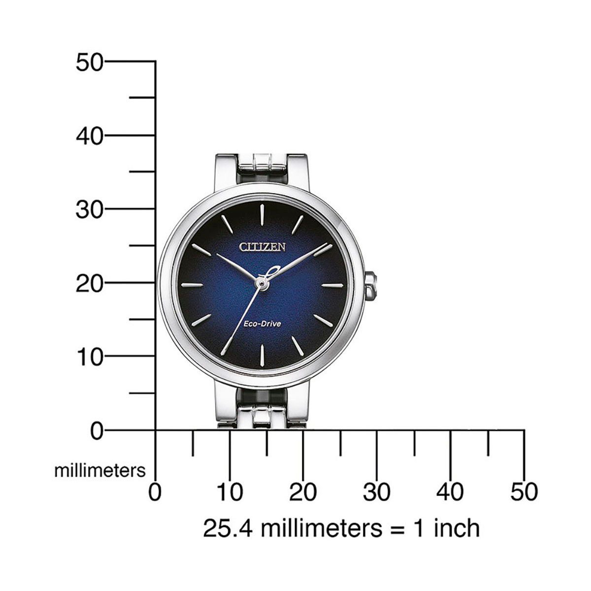 Citizen Solarhorloge EM0990-81L Polshorloge, dameshorloge, roestvrijstalen armband, saffierglas