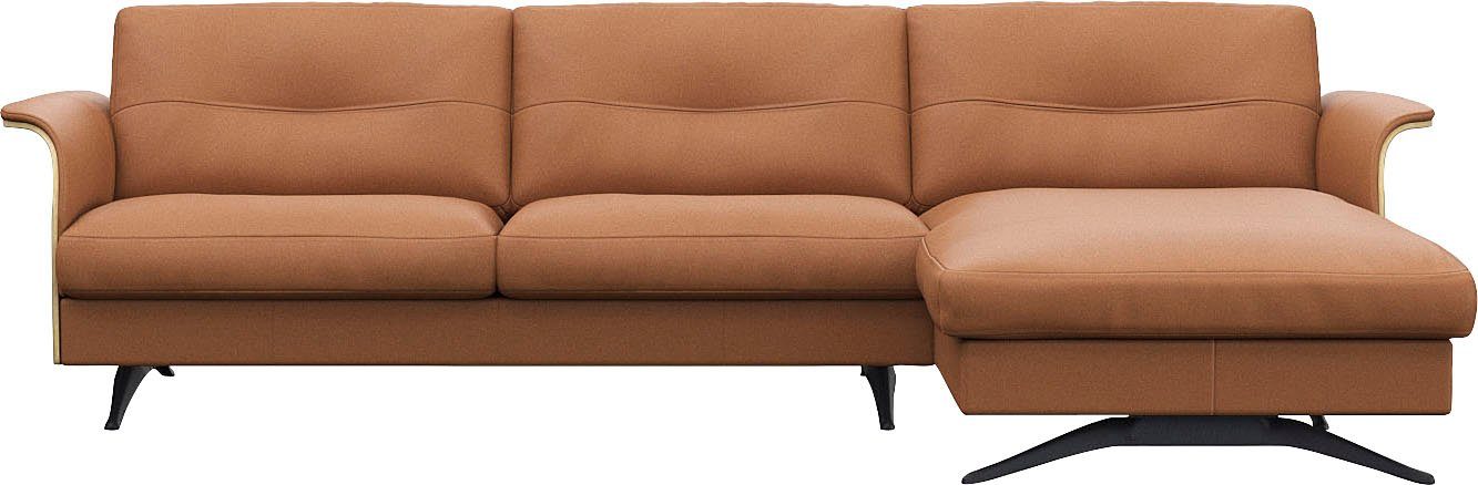 FLEXLUX Hoekbank Glow, super comfortabel door hoogwaardige zitconstructie met binnenvering, L-vorm bruin, hoekbanken, Chaiselongue rechts, Armlehne