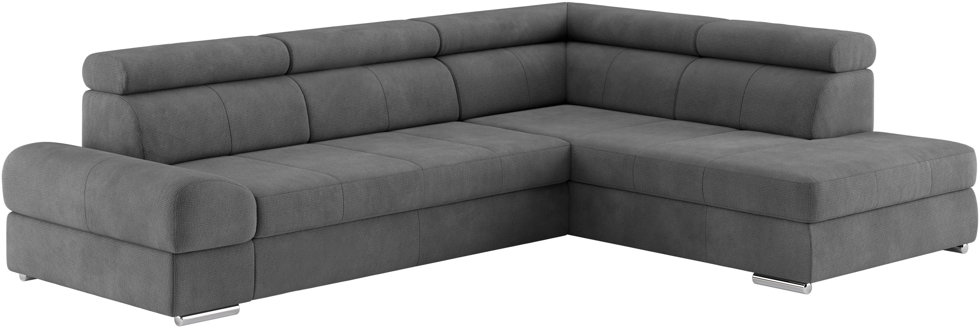 sit&more Hoekbank Broadway L-vorm met verstelbare hoofdsteunen, naar keuze met slaapfunctie