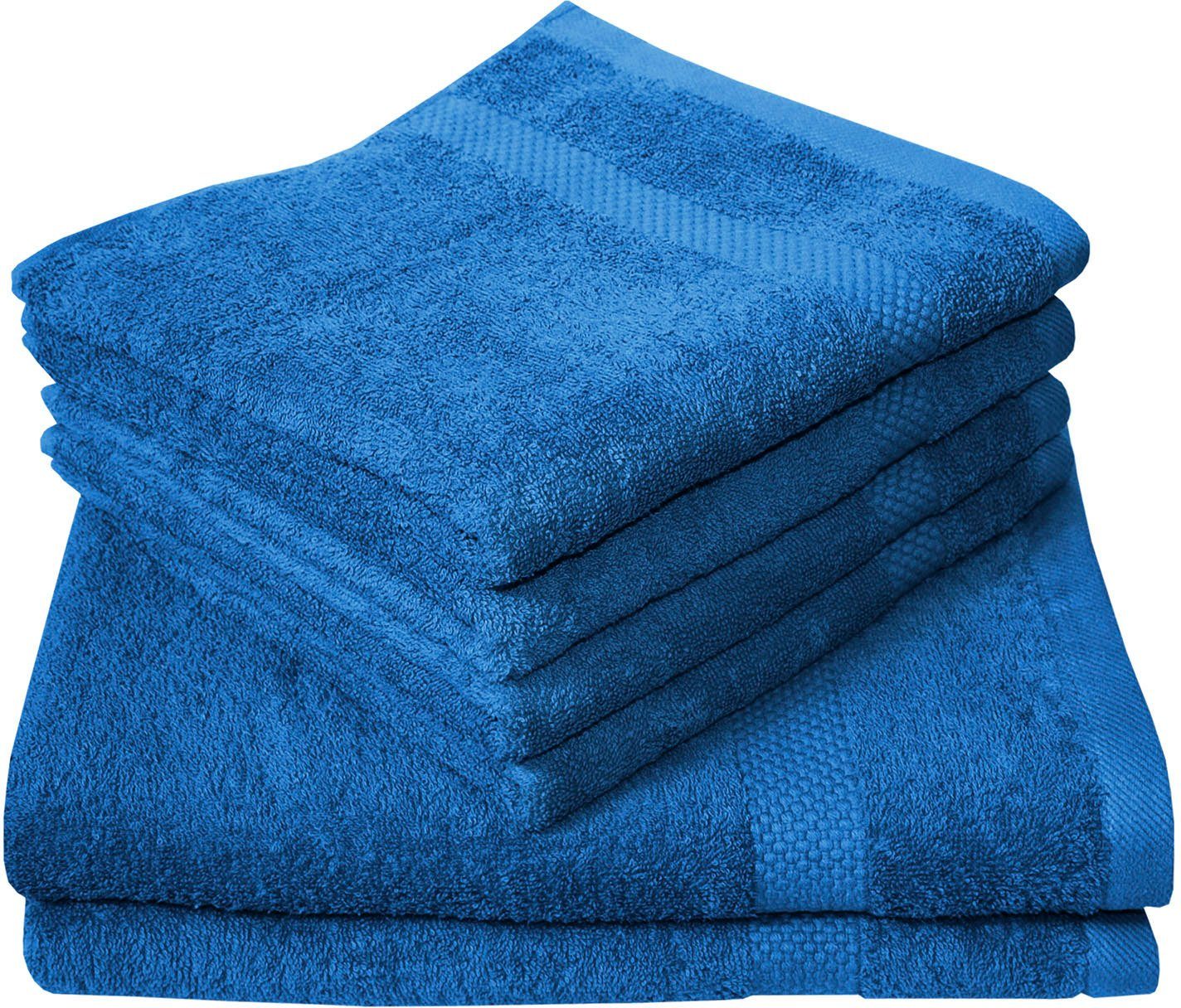 Dyckhoff Handdoekenset Planeet 4 handdoeken (50x100 cm), 2 douchehanddoeken (70x140 cm) (set, 6-delig) handdoeken blauw