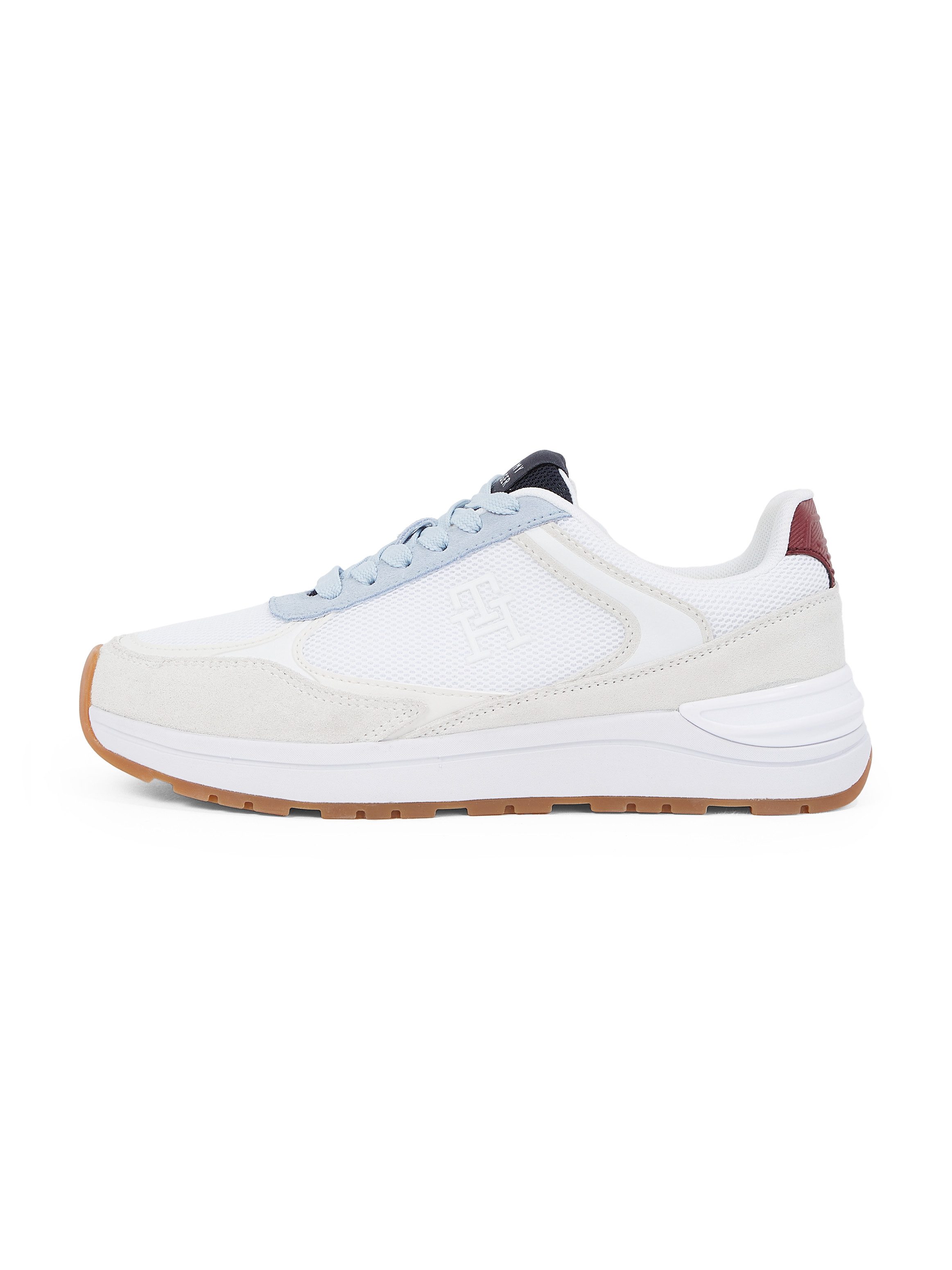 Tommy Hilfiger Sneakers met sleehak CASUAL FASHION RUNNER MIX , vrijetijdsschoen, lage schoen, veterschoen in contrast-look