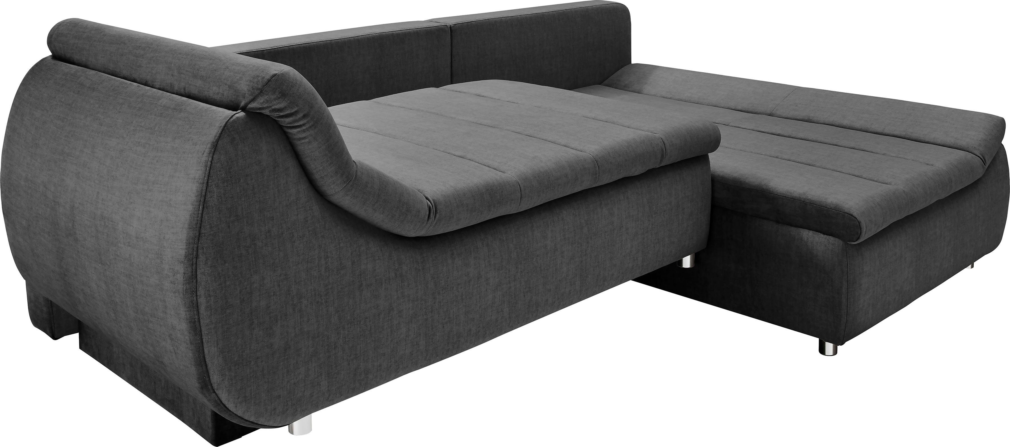 INOSIGN Hoekbank Imola elegant en modern, actuele stiksels in de zitting, comfortabel, L-vorm