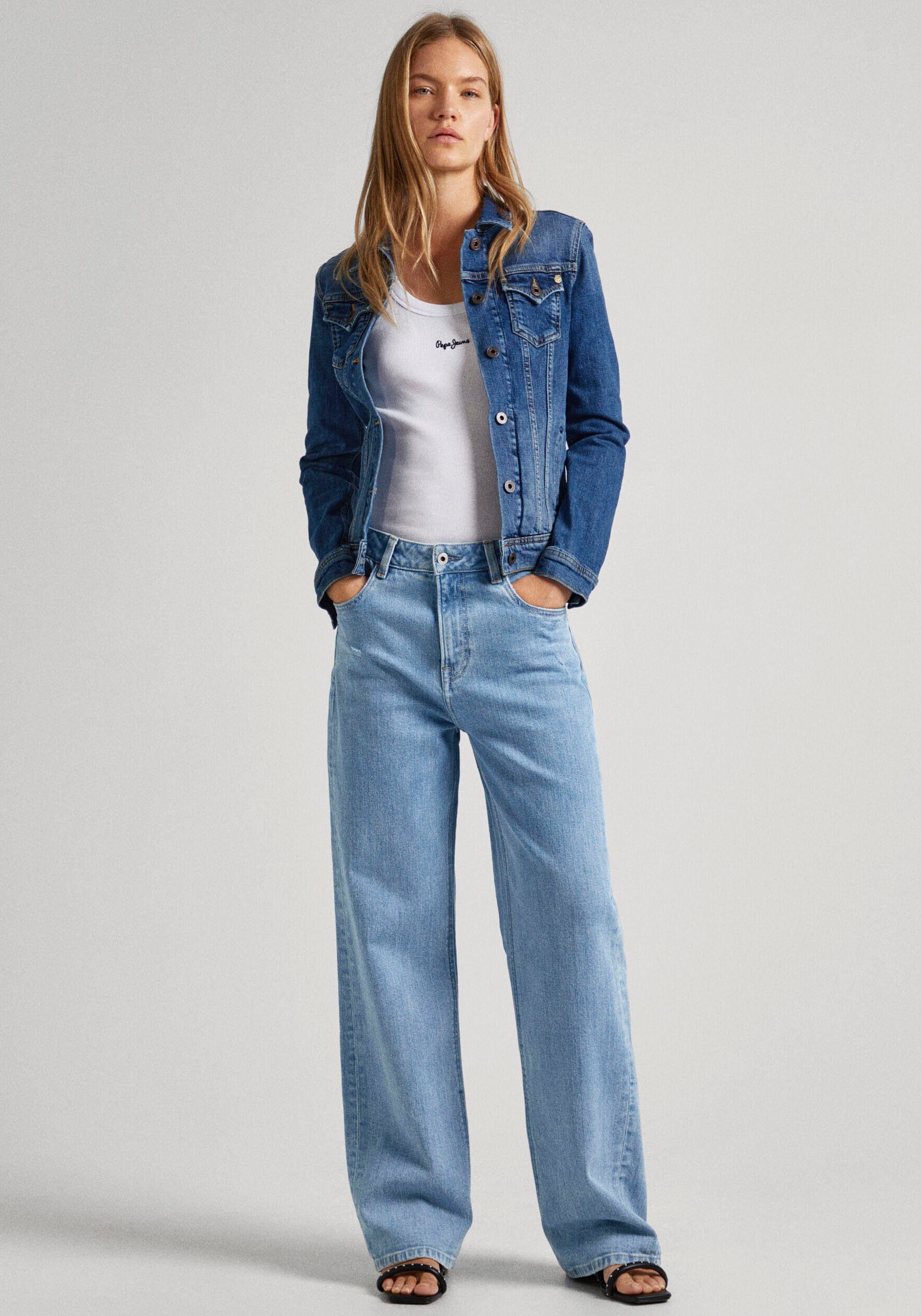 Pepe Jeans jack THRIFT met opgestikte borstzakken en doorknoopsluiting