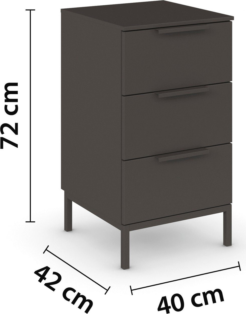 rauch Nachtkastje Nachttisch Nachtschrank Nachtkonsole FLIPP met 3 laden en soft-close functie