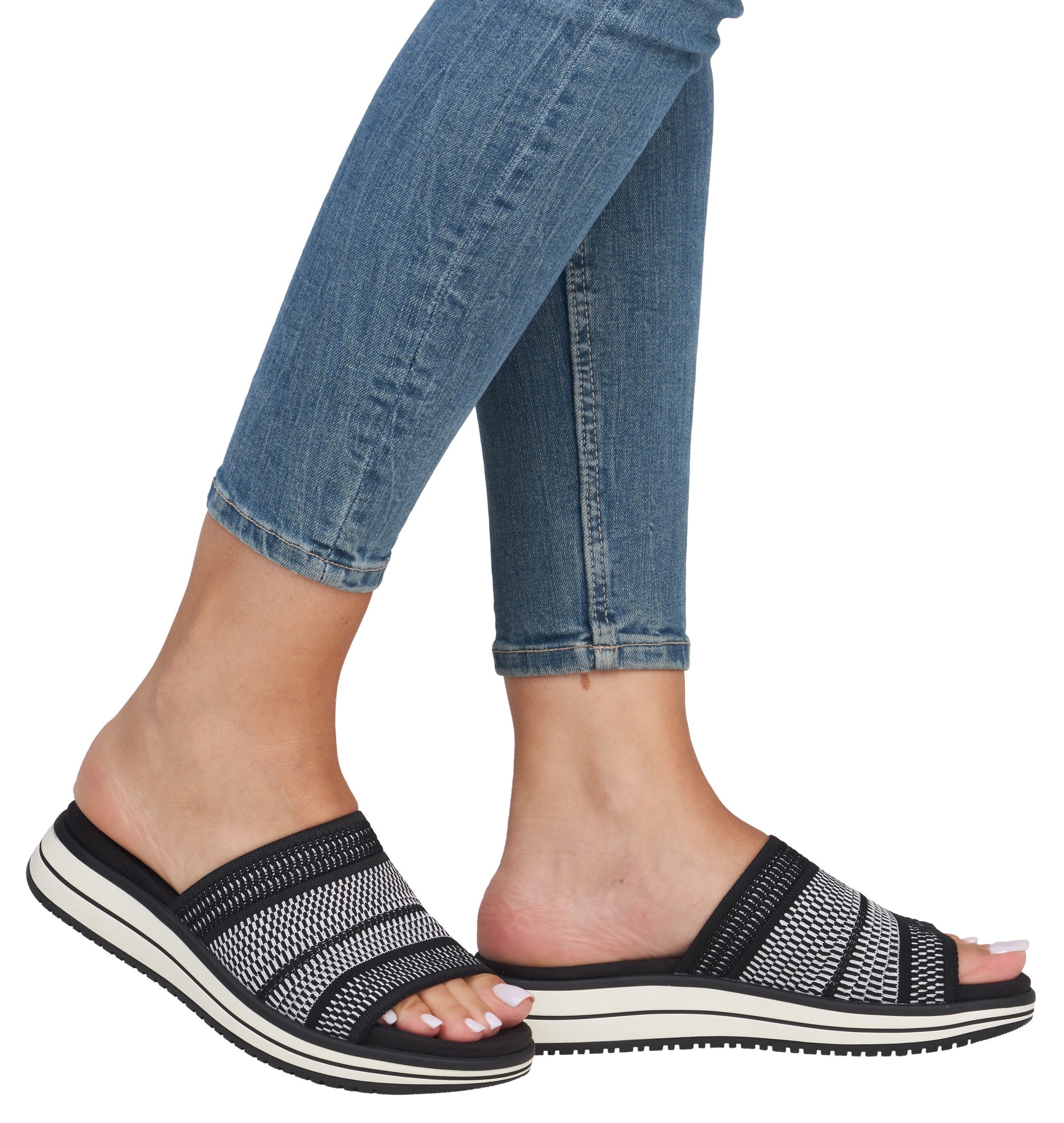 Remonte Slippers , sleehak, zomerschoen, slippers met praktische elastische rand
