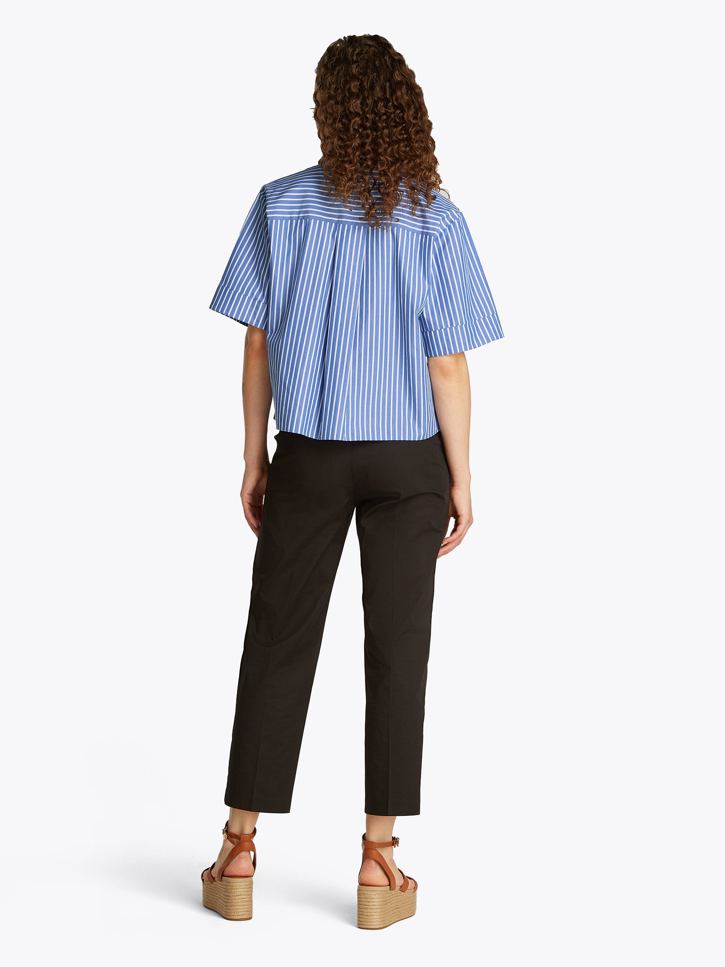 Tommy Hilfiger Shirt met korte mouwen POPLIN BOXY SHORT S/S SHIRT met borstzak, logo-borduursel