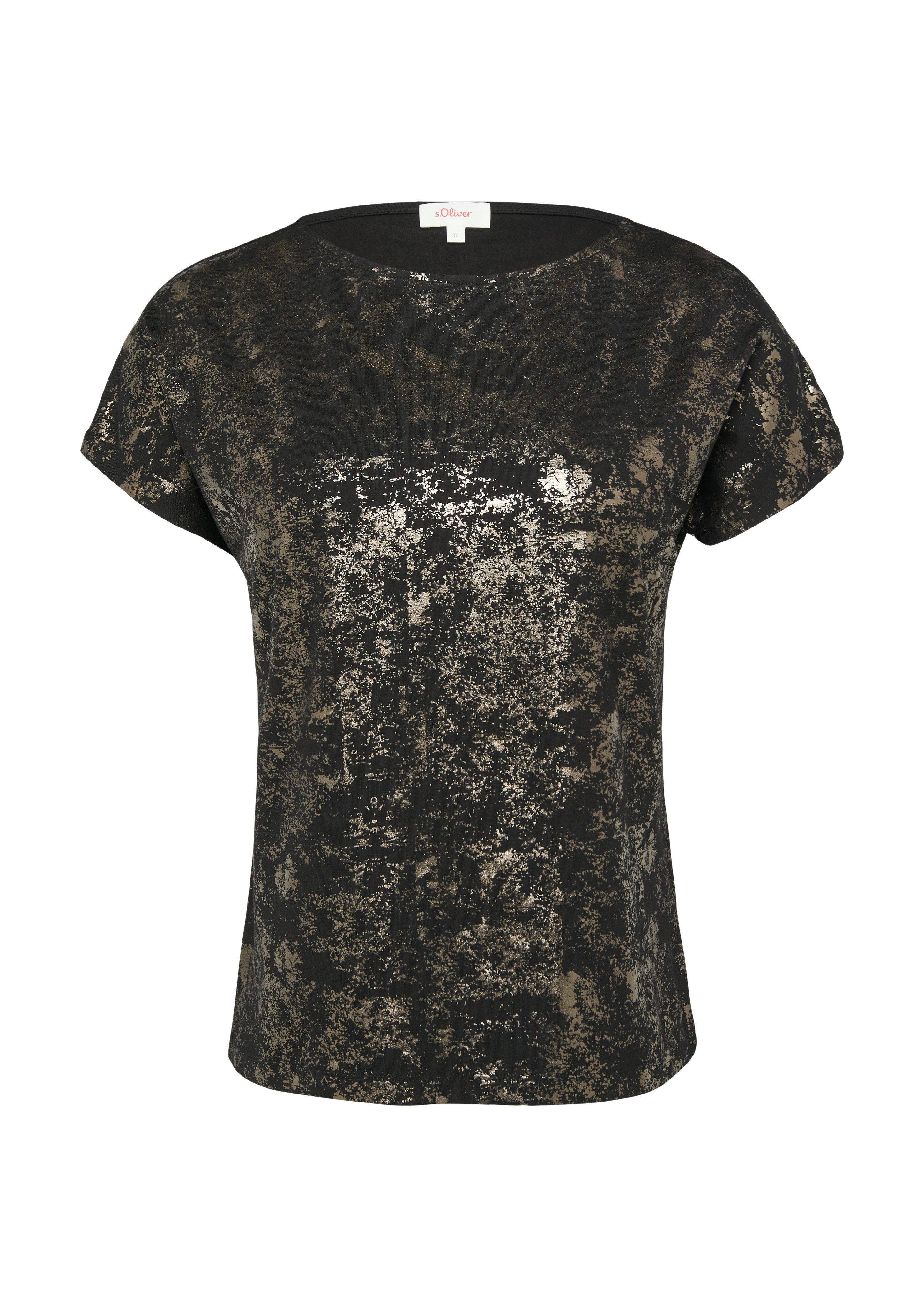 s.Oliver T-shirt met gemetalliseerd patroon