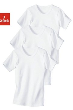 h.i.s hemd fijnribkwaliteit, puur katoen (set, 3 stuks) wit